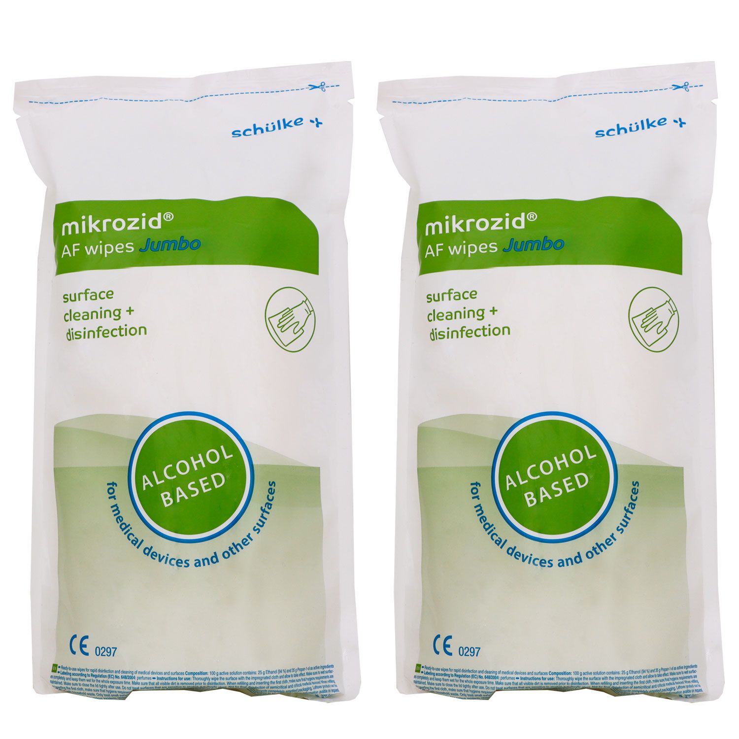 Sch�lke mikrozid AF wipes Jumbo Refill Desinfektion Tuch 2 x 220 Nachf�llpack