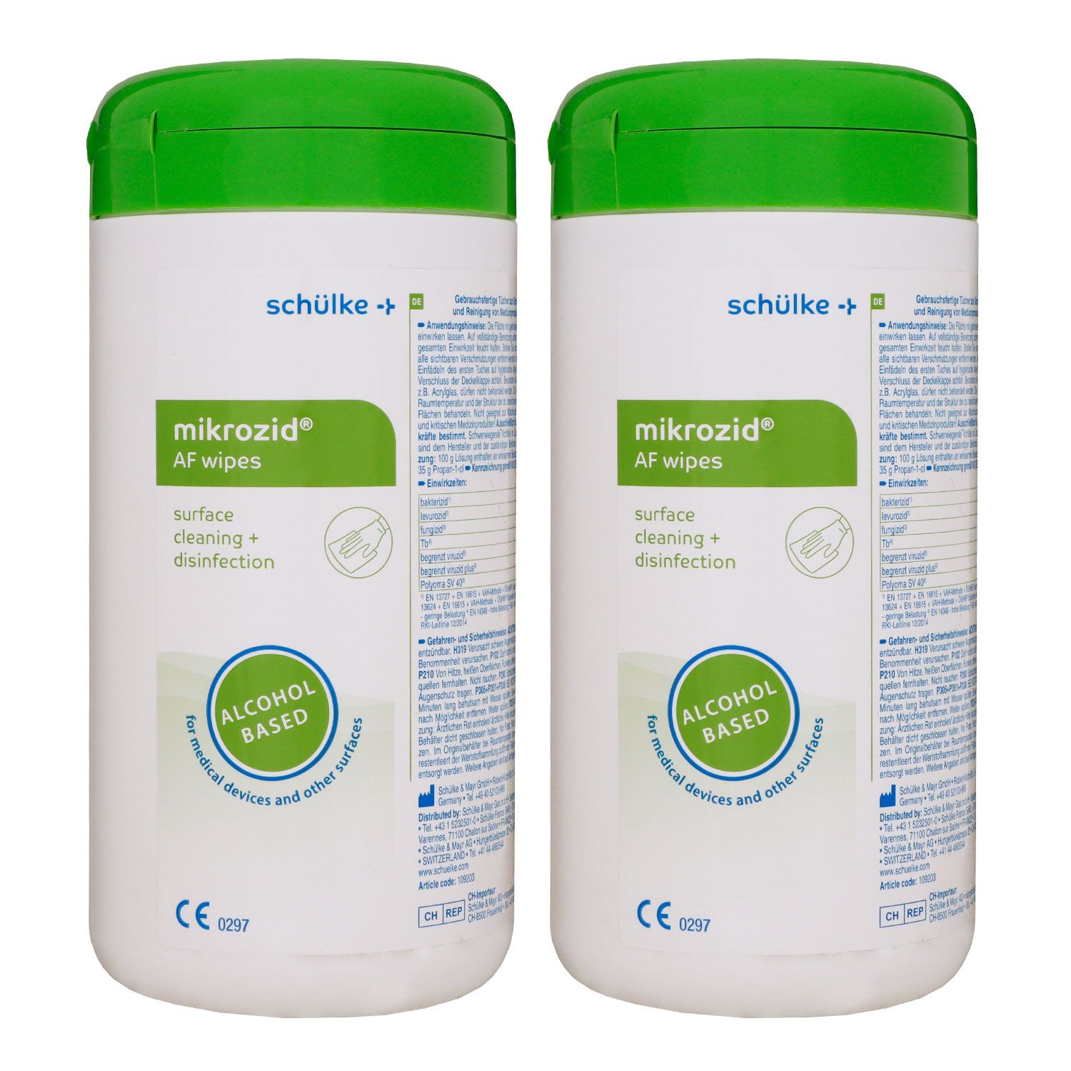 Sch�lke mikrozid AF wipes alkoholische Desinfektionst�cher 2 x 150 St�ck Dose