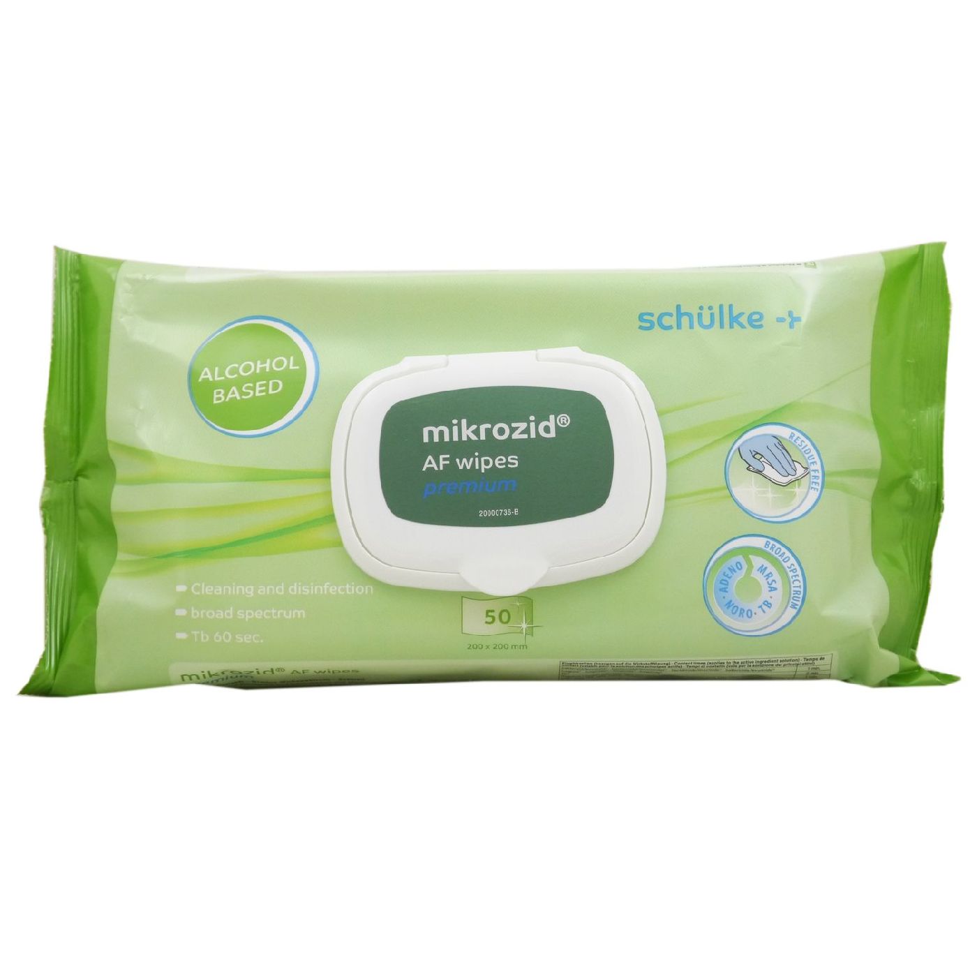 Sch�lke mikrozid AF wipes premium Softpack Tuch 50 St�ck Fl�chendesinfektion