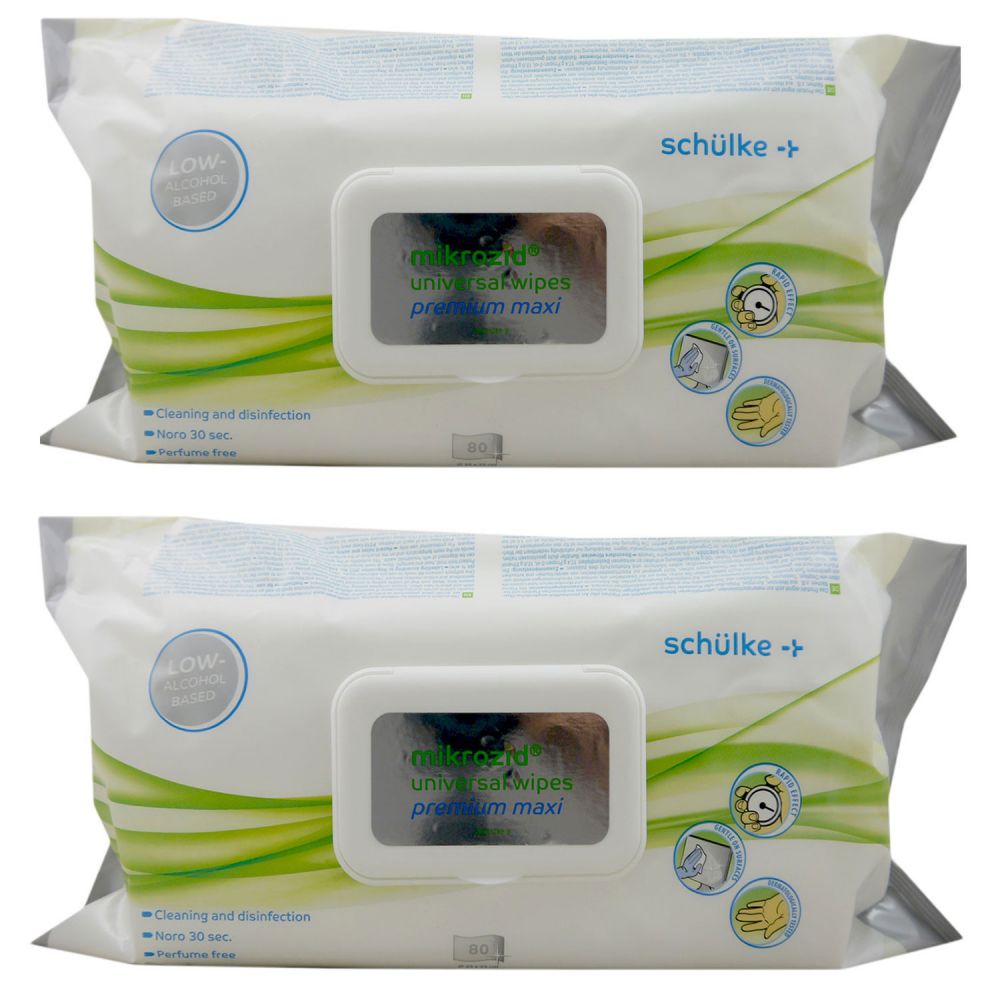Sch�lke mikrozid universal wipes MAXI geringalkoholische Desinfektion 2 x 80St�ck