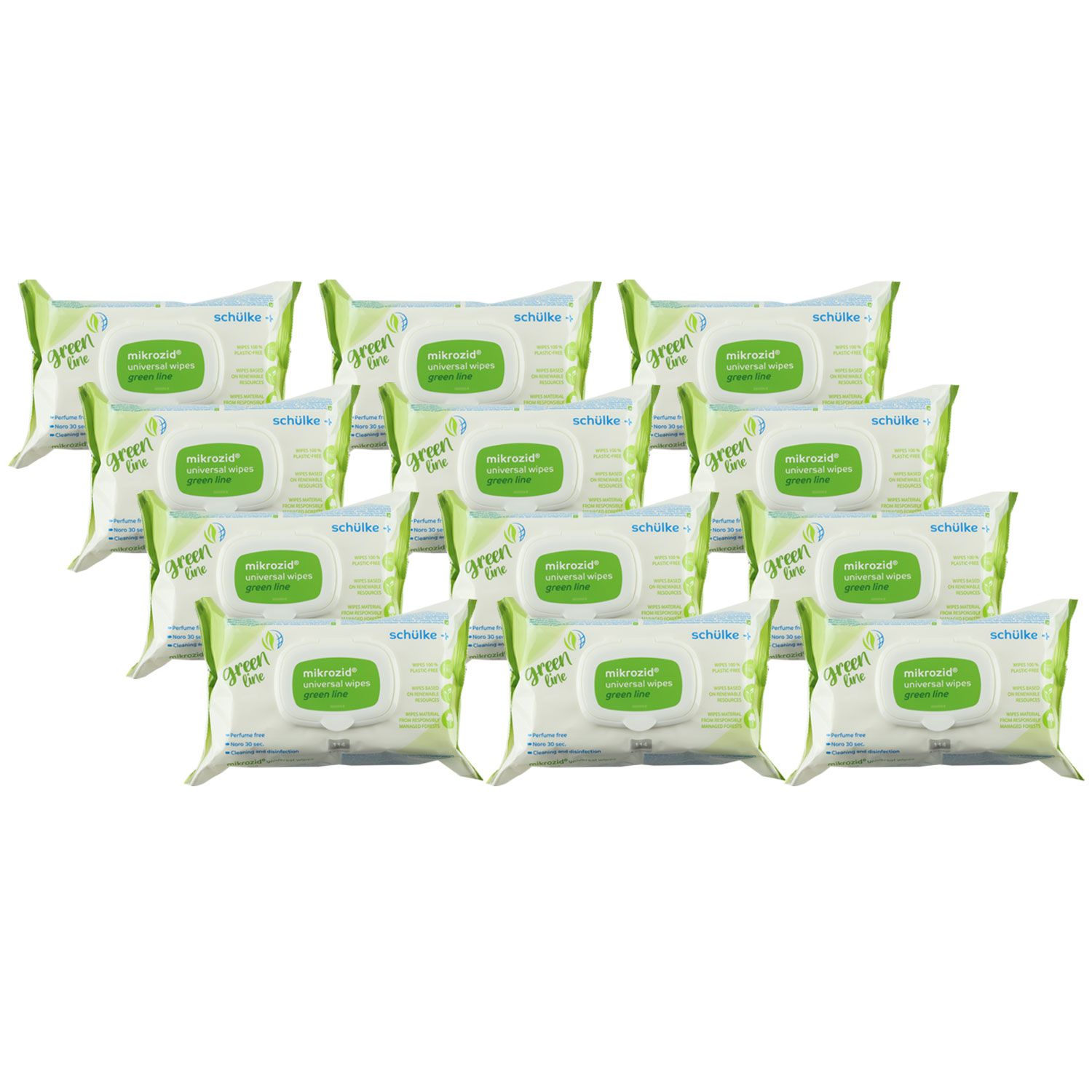 Sch�lke mikrozid universal wipes green line 12 x 114 T�cher Fl�chendesinfektion