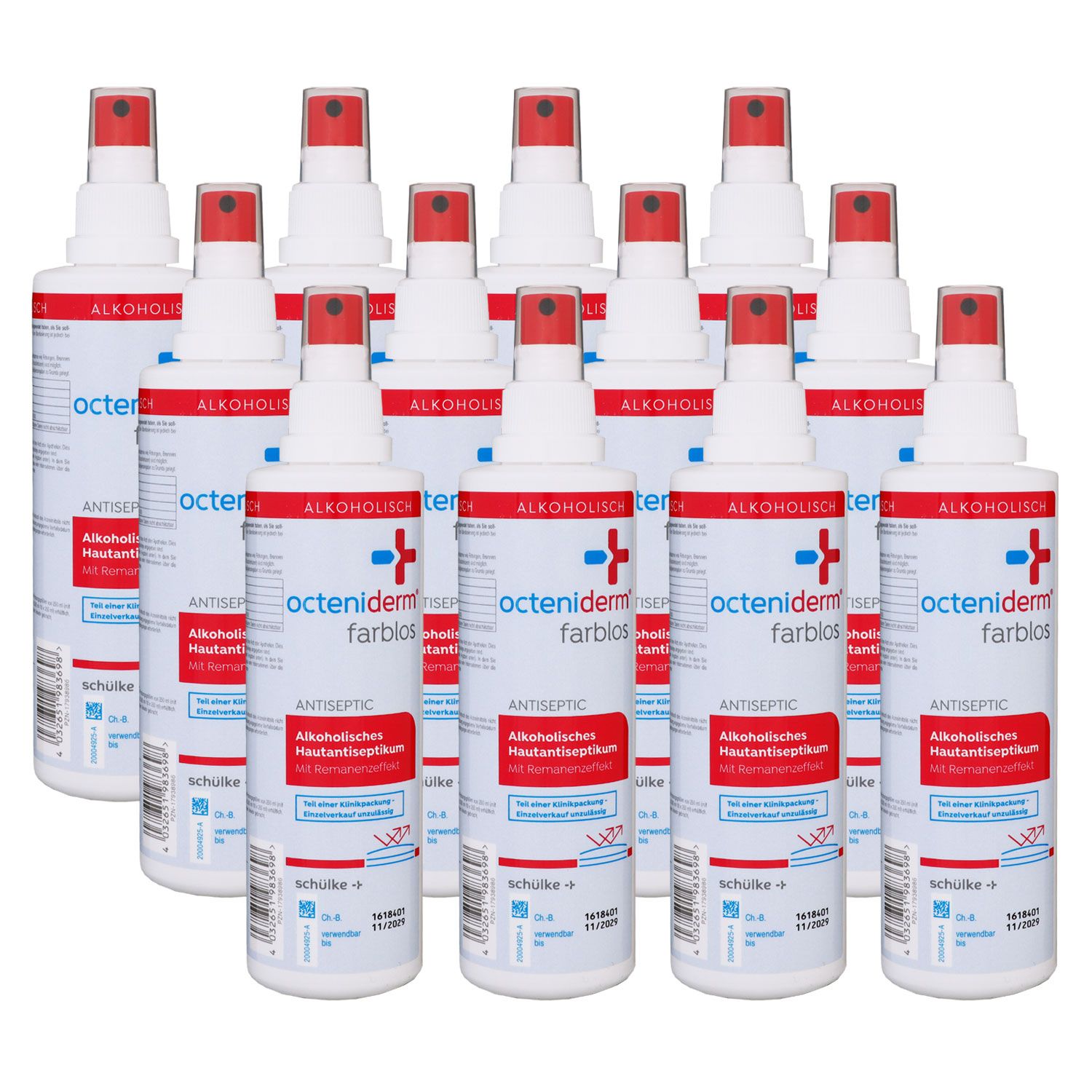 Sch�lke octeniderm Hautantiseptikum farblos 12 x 250 ml Hautdesinfektion Set