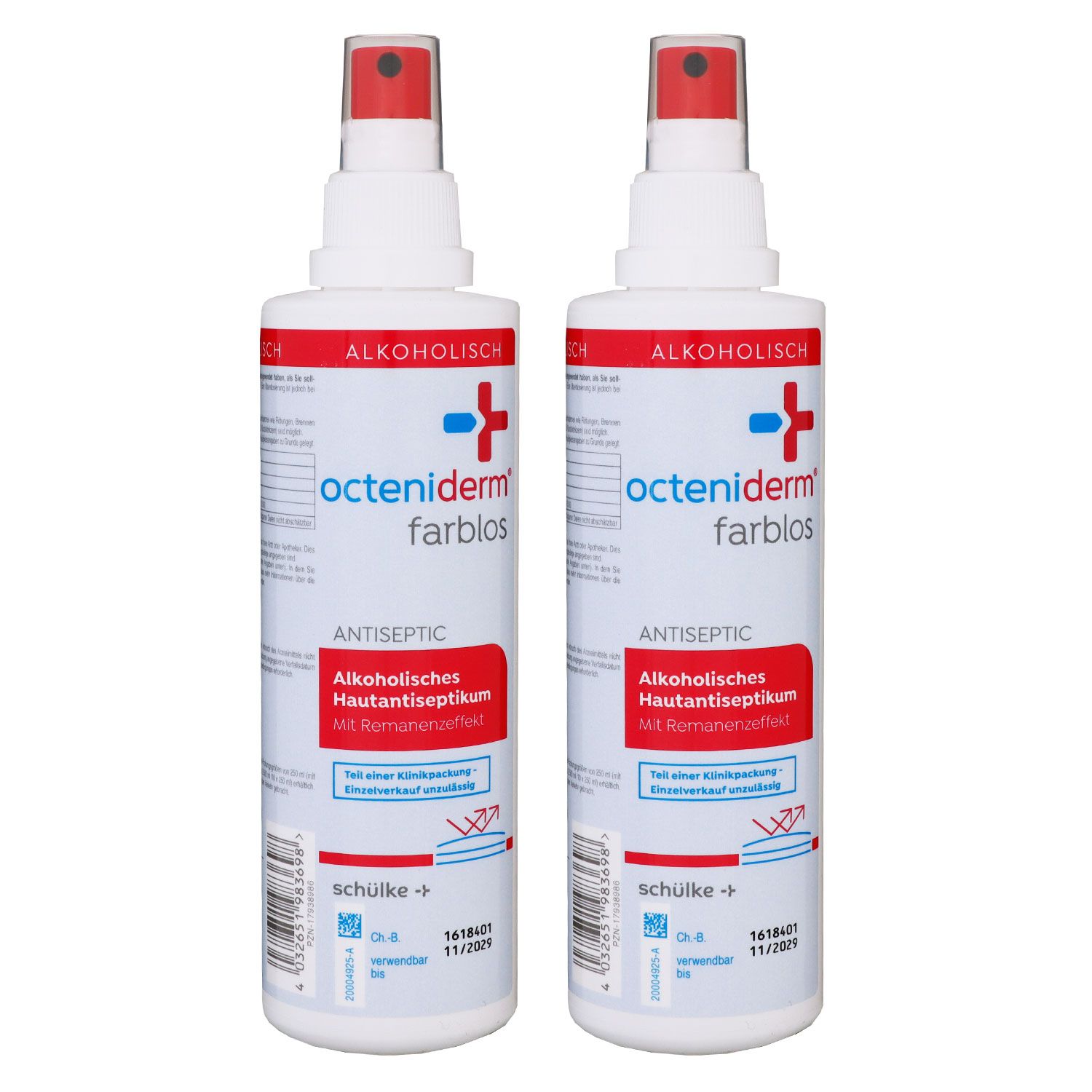 Sch�lke octeniderm Hautantiseptikum farblos 2 x 250 ml Hautdesinfektion Set