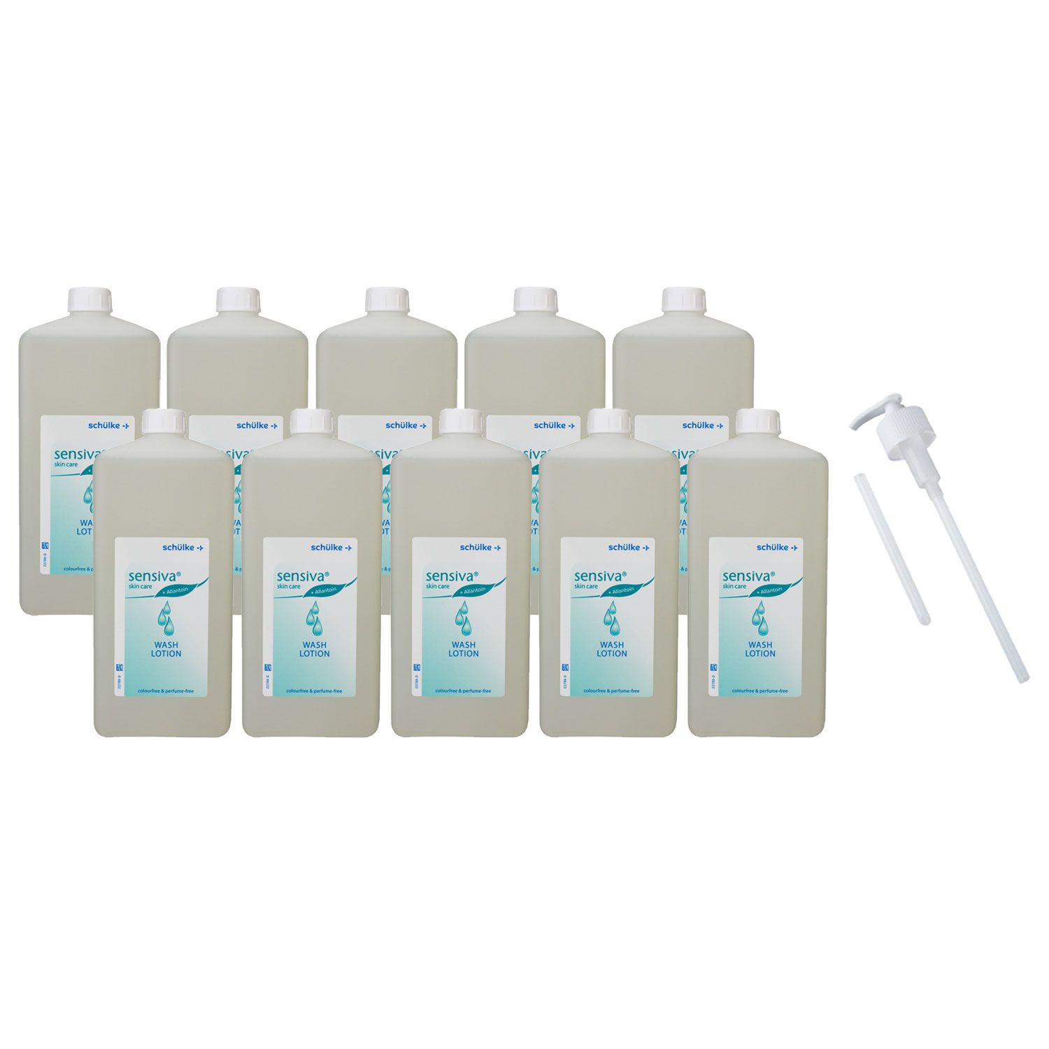Sch�lke sensiva Wash Lotion 10 x 1000 ml Handwaschlotion & Dosierpumpe Set