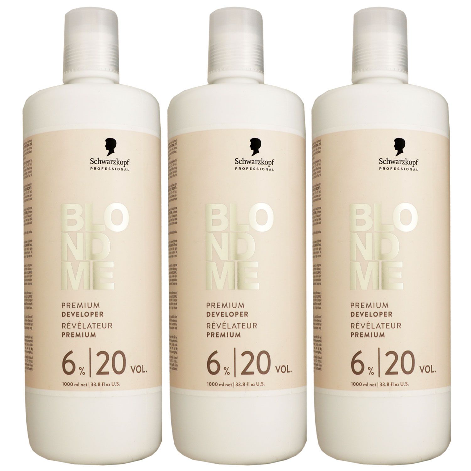 Schwarzkopf Blondme 3 x 1000 ml 6 % Oxydant Entwickler Set
