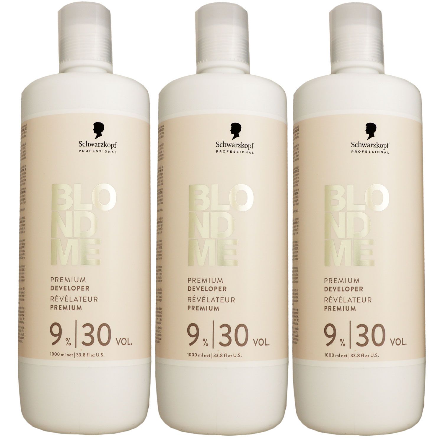 Schwarzkopf Blondme 3 x 1000 ml 9 % Oxydant Entwickler Set