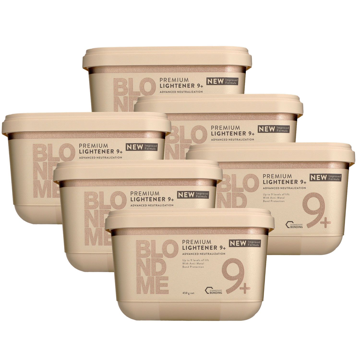 Schwarzkopf Blondme 6 x 450 g Premium Aufheller 9+ Box Blondierpulver Set