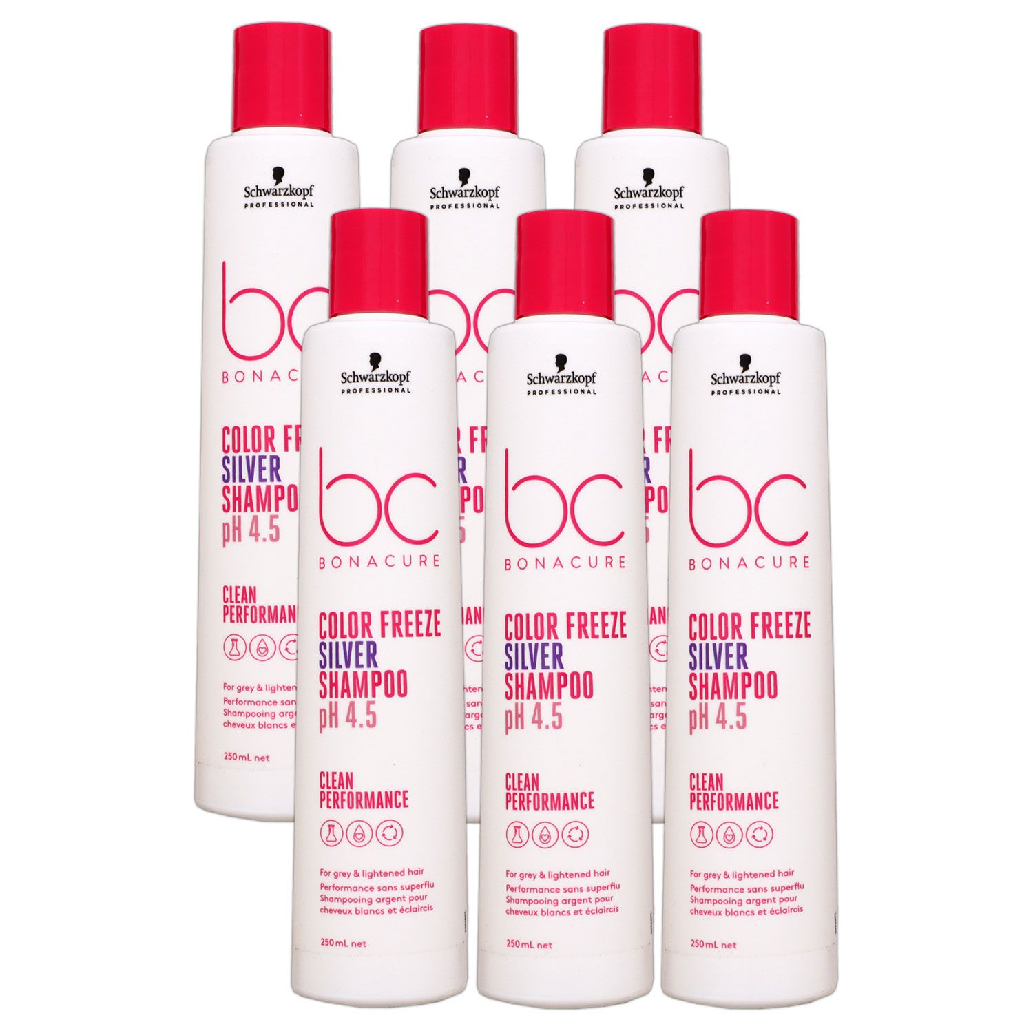 Schwarzkopf Bonacure Color Freeze 6 x 250 ml Silbershampoo Set