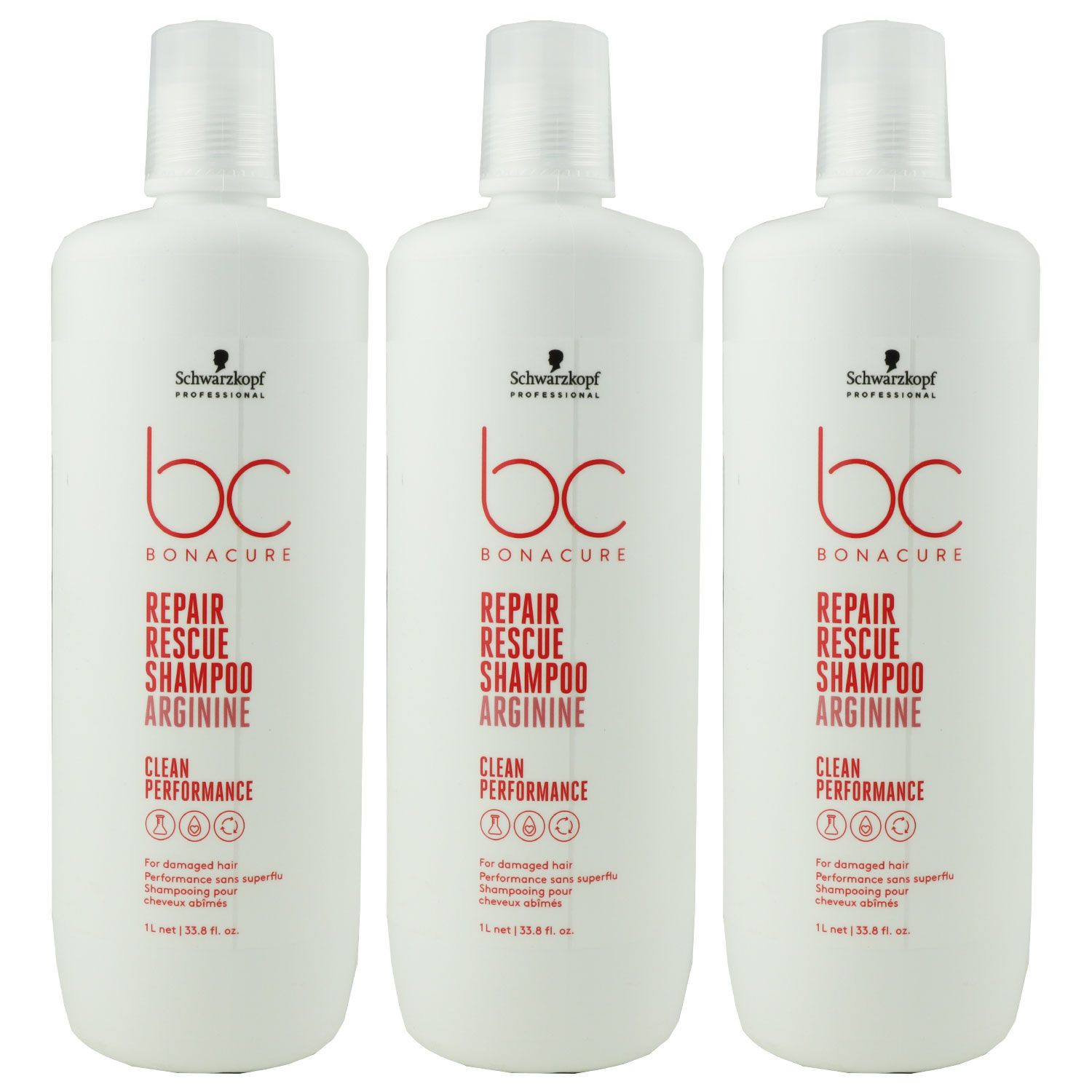 Schwarzkopf Bonacure Repair Rescue 3 x 1000 ml Shampoo f�r gesch�digtes Haar Set