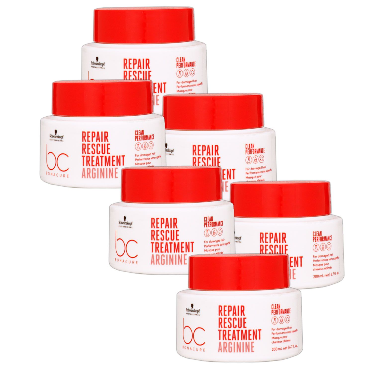 Schwarzkopf Bonacure Repair Rescue 6 x 200 ml Treatment f�r gesch�digtes Haar Set
