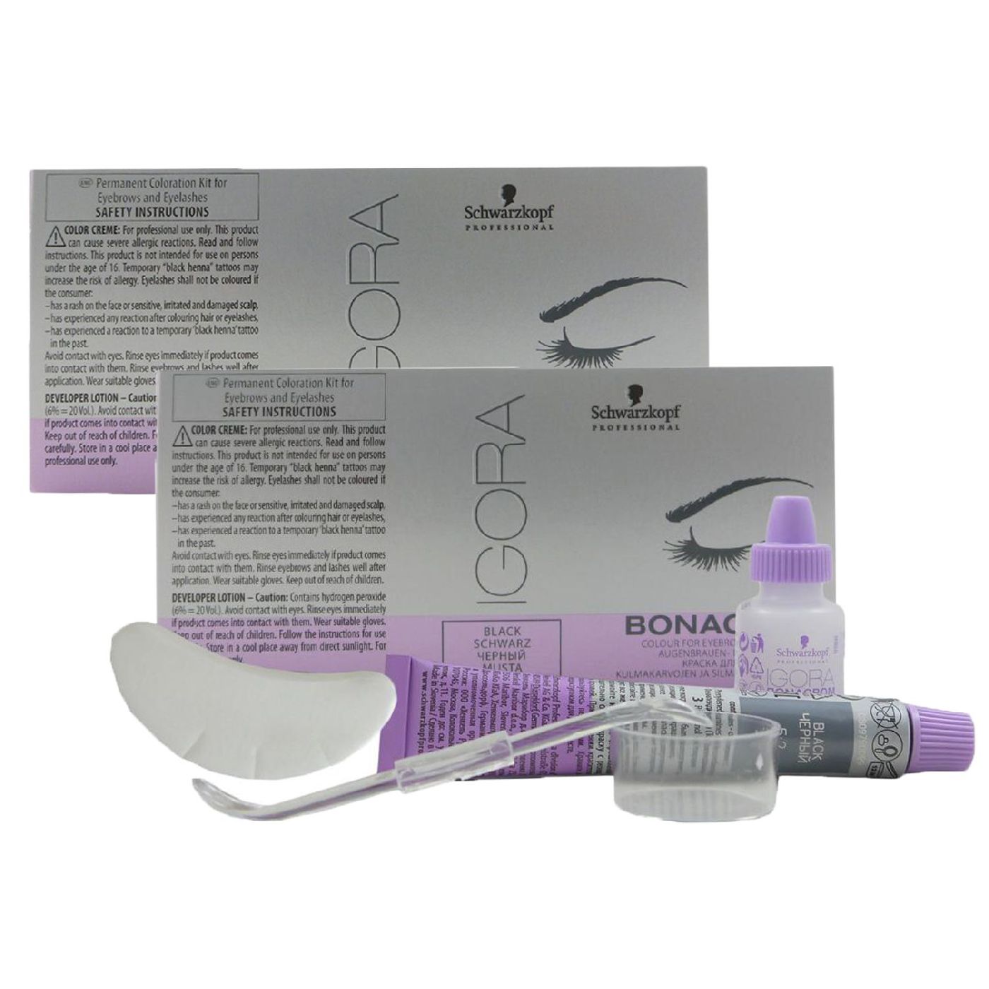 Schwarzkopf Igora Bonacrom Augenbrauen und Wimpernfarbe Schwarz 2x15ml ...