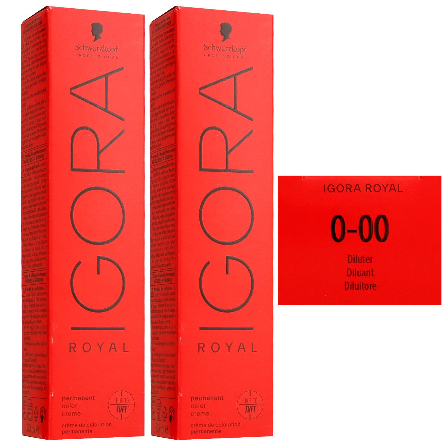 Schwarzkopf Igora Royal 2 x 60 ml 0-00 Diluter Haarfarbe Cremefarbe Set