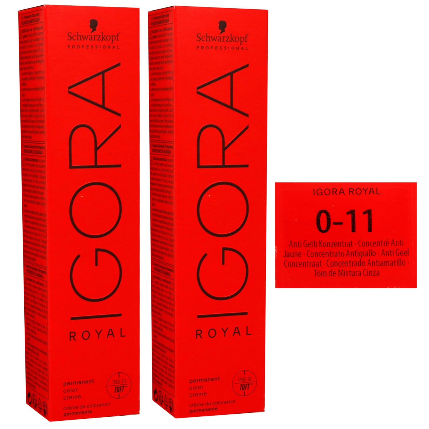Schwarzkopf Igora Royal 2 x 60 ml 0-11 anti gelb konzentrat Haarfarbe Cremefarbe Set