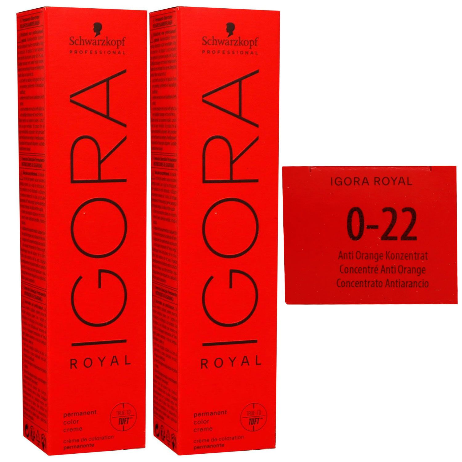 Schwarzkopf Igora Royal 2 x 60 ml 0-22 anti orange konzentrat Haarfarbe Cremefarbe Set