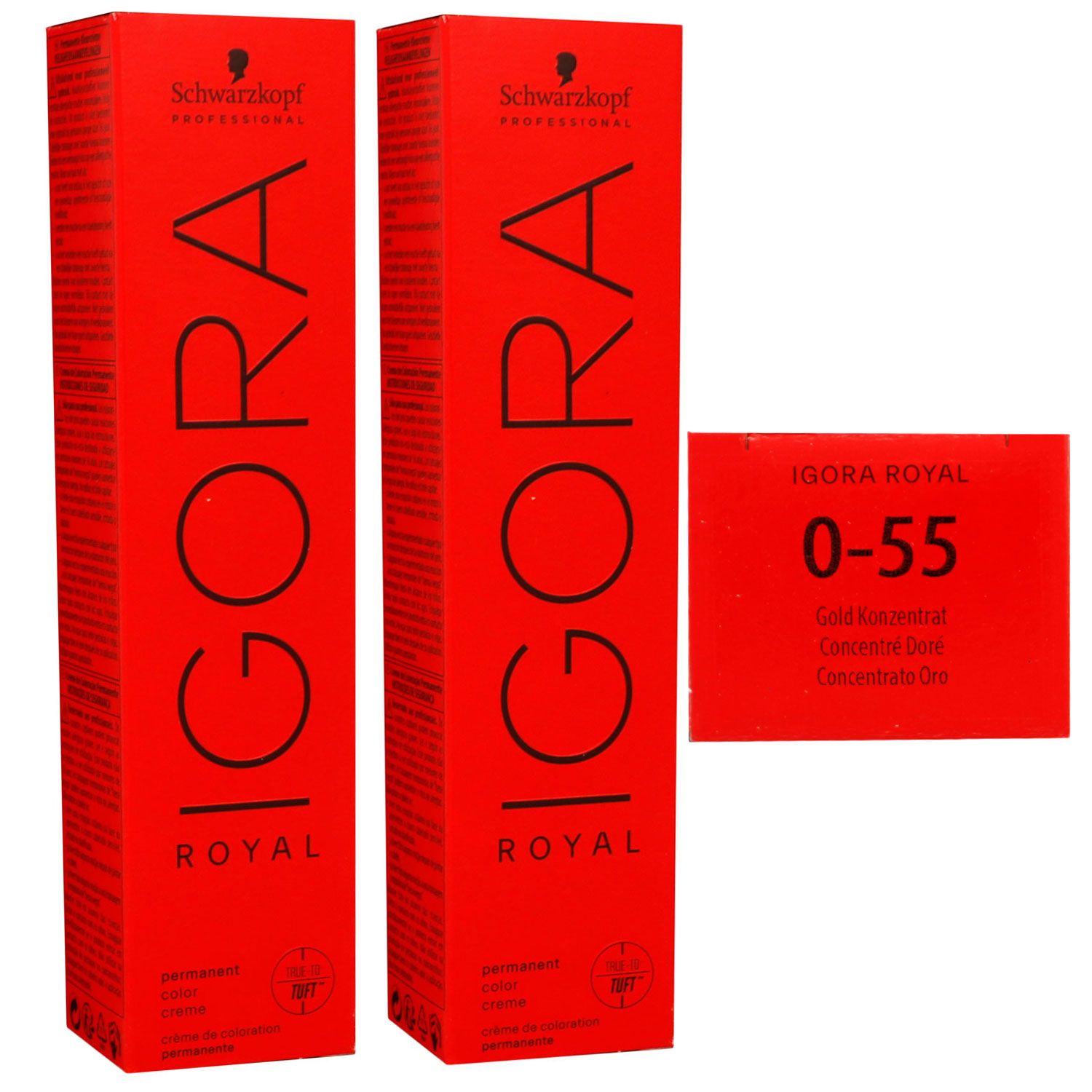 Schwarzkopf Igora Royal 2 x 60 ml 0-55 gold konzentrat Haarfarbe Cremefarbe Set