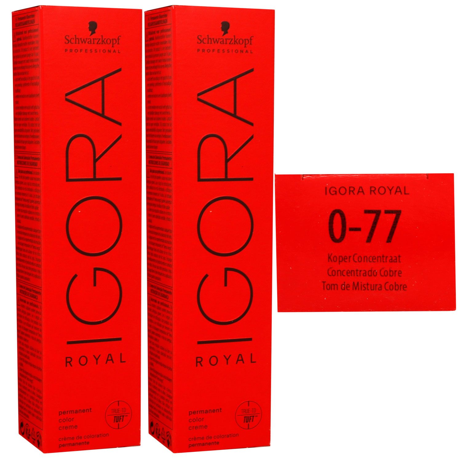 Schwarzkopf Igora Royal 2 x 60 ml 0-77 kupfer konzentrat Haarfarbe Cremefarbe Set