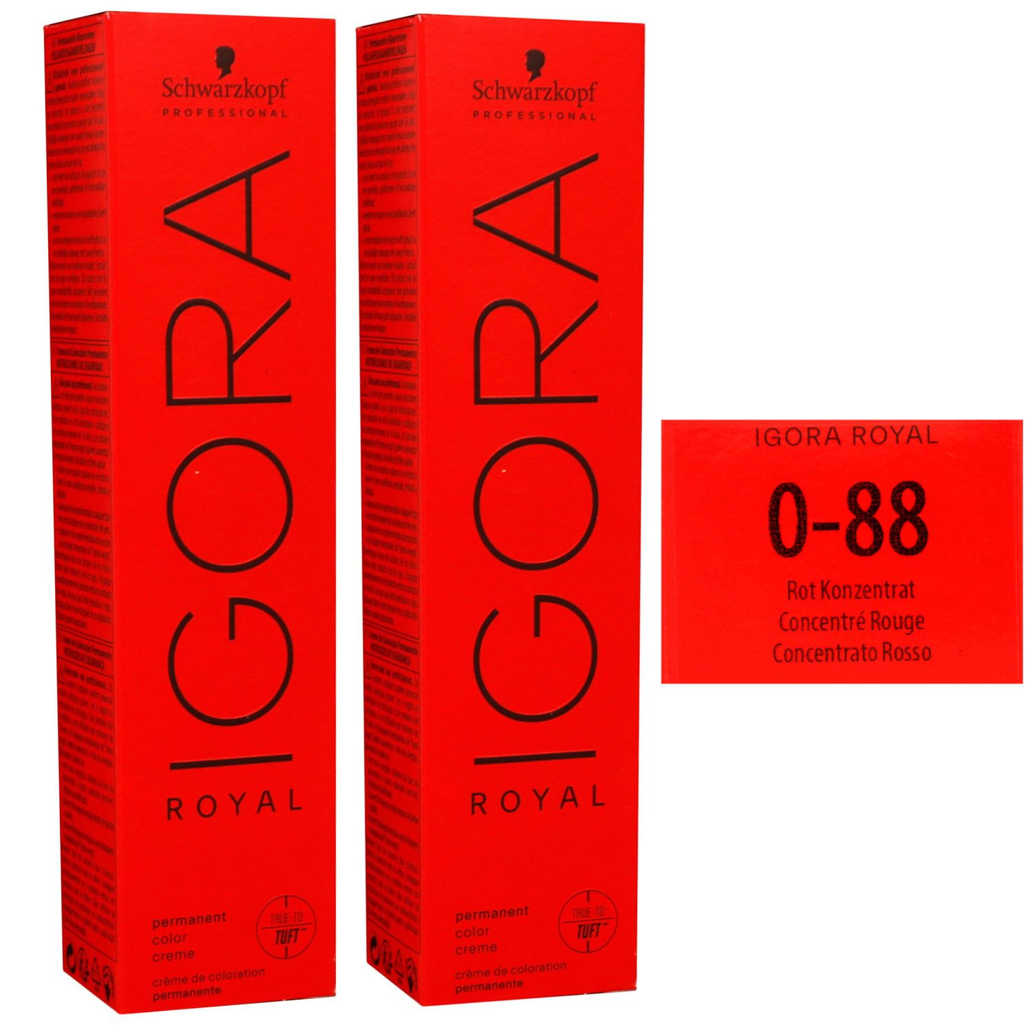 Schwarzkopf Igora Royal 2 x 60 ml 0-88 rot konzentrat Haarfarbe Cremefarbe Set