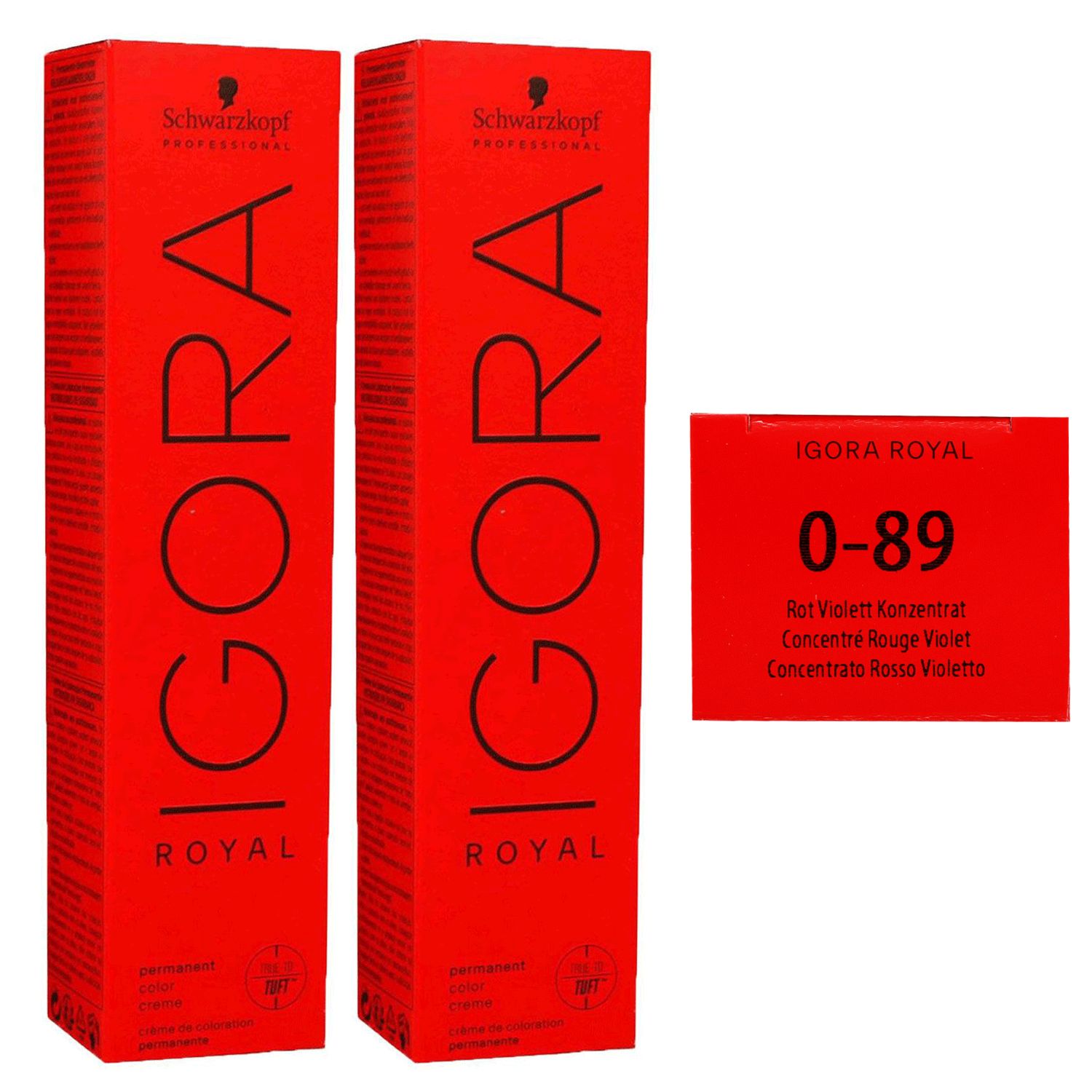 Schwarzkopf Igora Royal 2 x 60 ml 0-89 rot violett Haarfarbe Cremefarbe Set