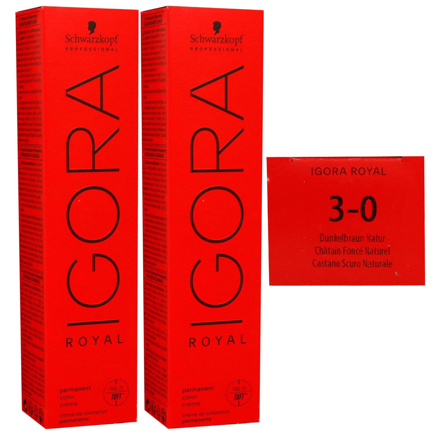 Schwarzkopf Igora Royal 2 x 60 ml 3-0 dunkelbraun Haarfarbe Cremefarbe Set