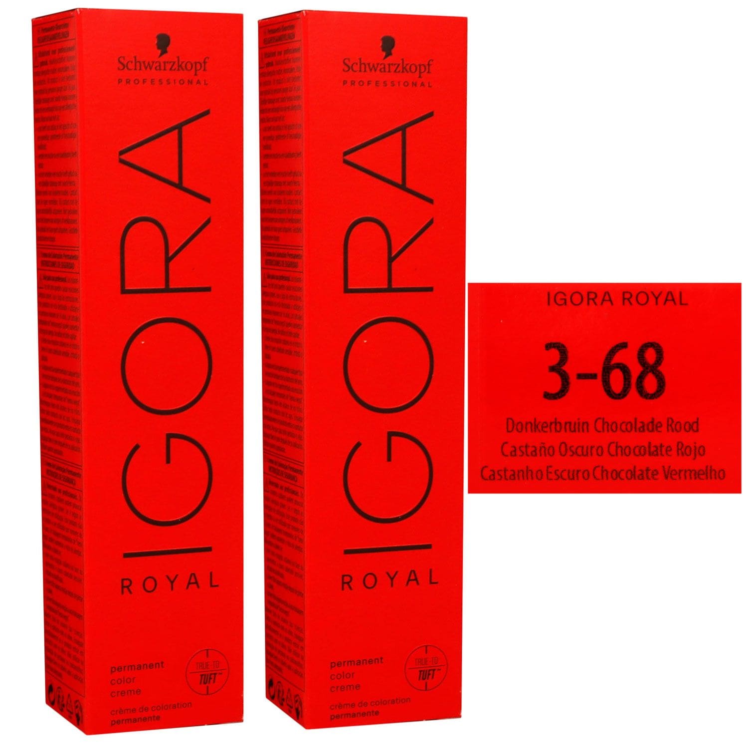 Schwarzkopf Igora Royal 2 x 60 ml 3-68 dunkelbraun schoko rot Haarfarbe Cremefarbe Set