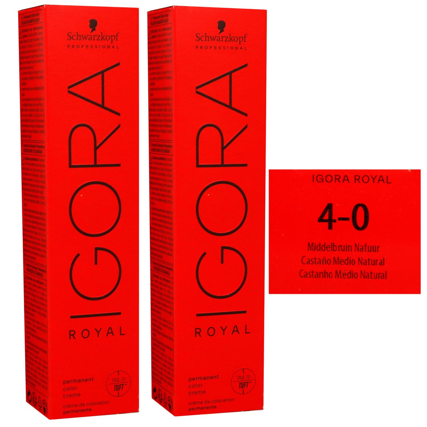 Schwarzkopf Igora Royal 2 x 60 ml 4-0 mittelbraun Haarfarbe Cremefarbe Set
