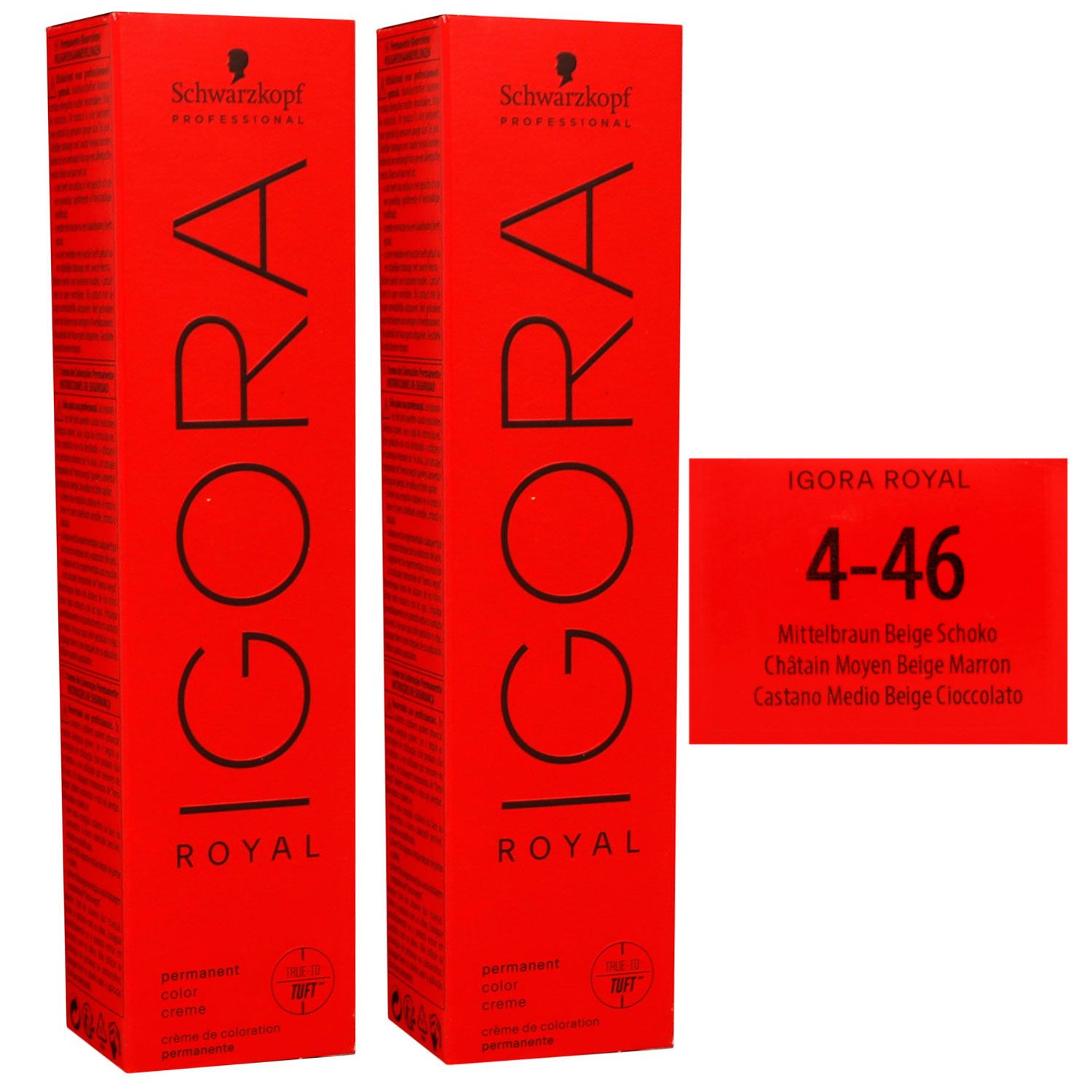 Schwarzkopf Igora Royal 2 x 60 ml 4-46 mittelbraun beige schoko Haarfarbe Cremefarbe Set