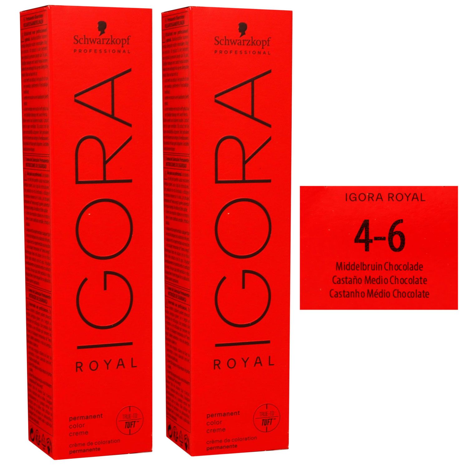 Schwarzkopf Igora Royal 2 x 60 ml 4-6 mittelbraun schoko Haarfarbe Cremefarbe Set