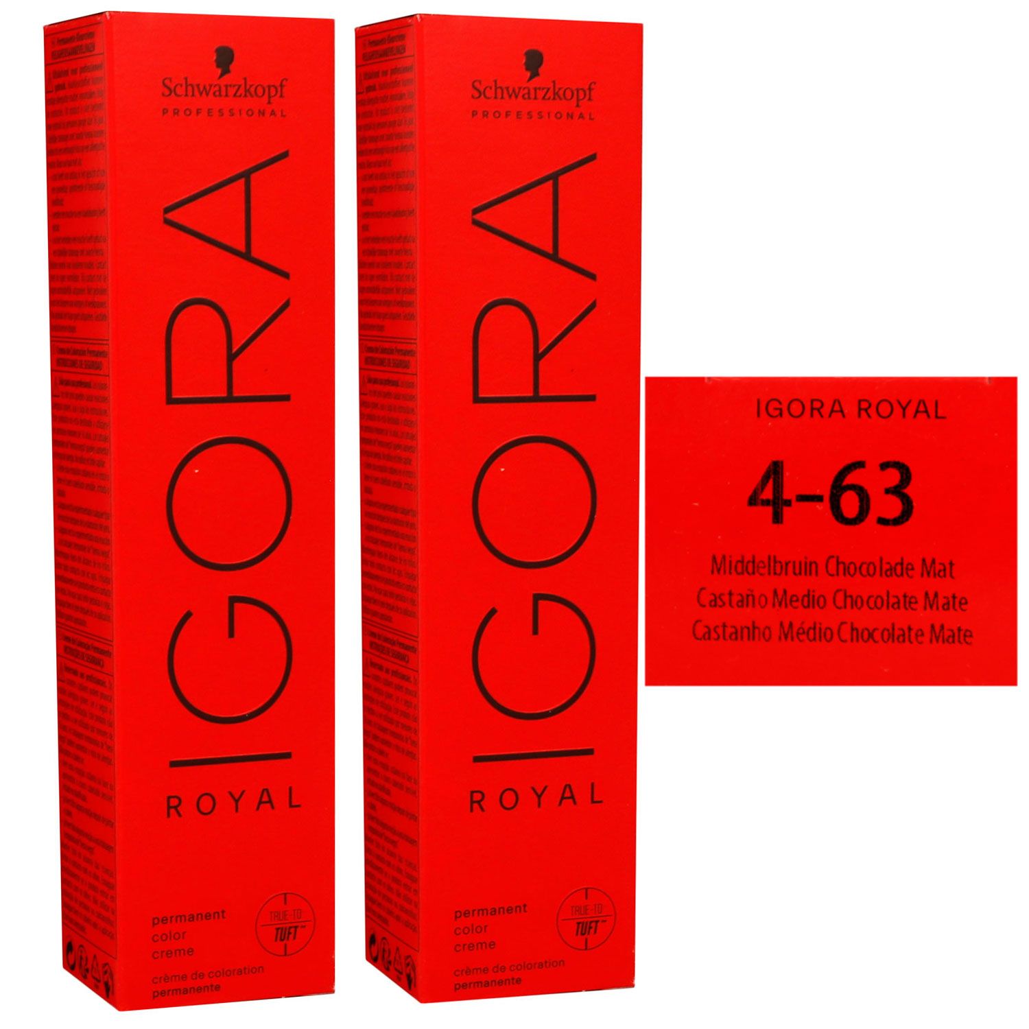 Schwarzkopf Igora Royal 2 x 60 ml 4-63 mittelbraun schoko matt Haarfarbe Cremefarbe Set