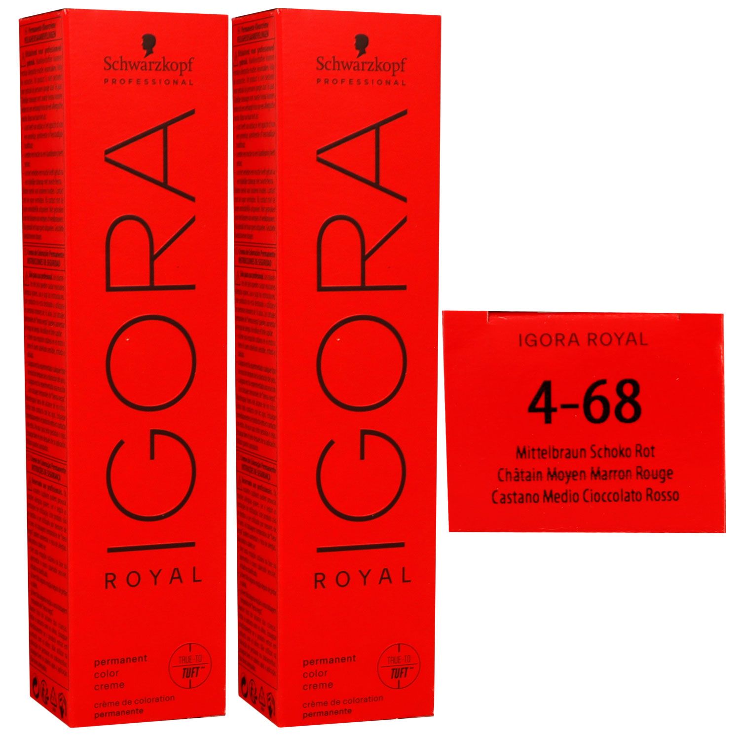 Schwarzkopf Igora Royal 2 x 60 ml 4-68 mittelbraun schoko Rot Haarfarbe Cremefarbe Set
