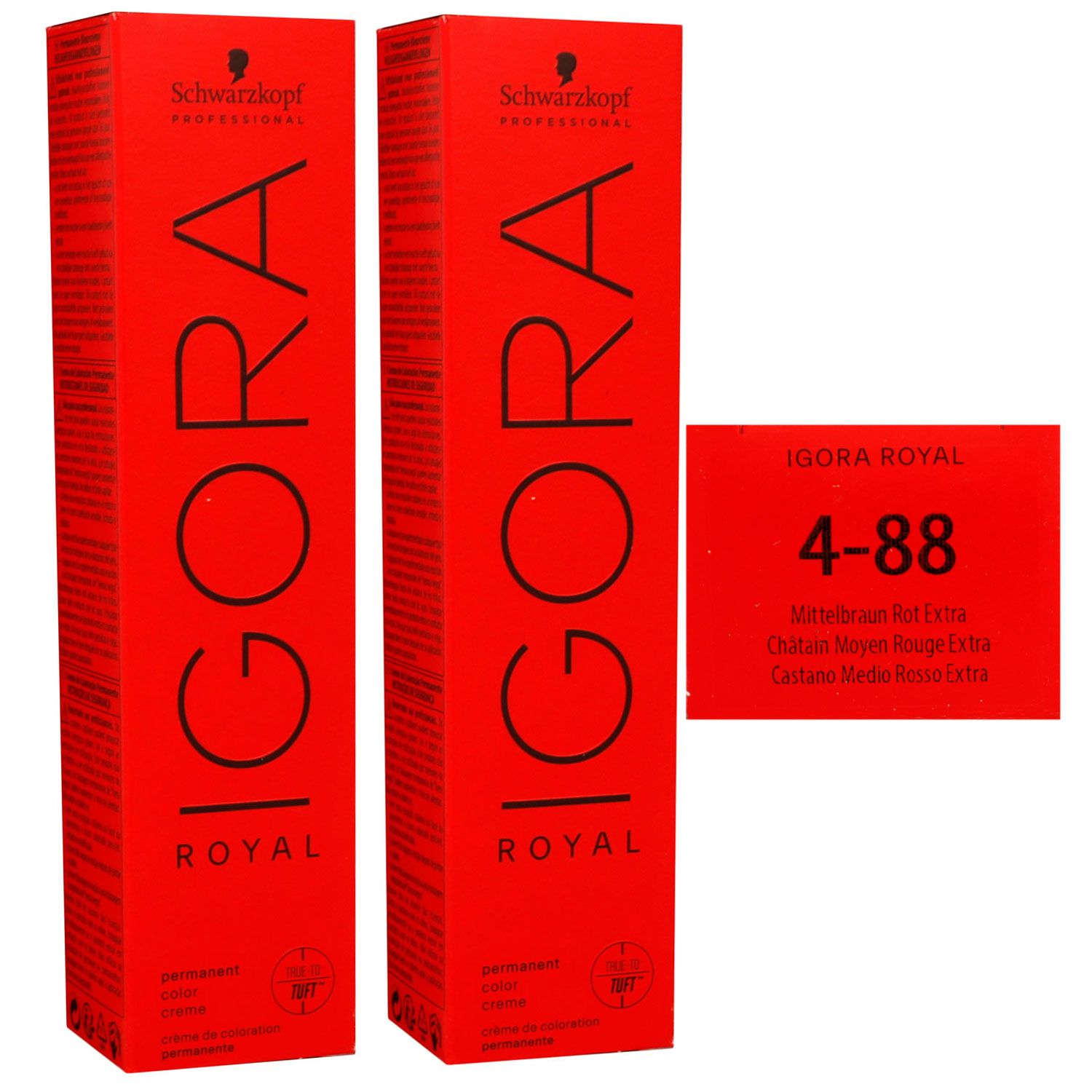 Schwarzkopf Igora Royal 2 x 60 ml 4-88 mittelbraun rot extra Haarfarbe Cremefarbe Set