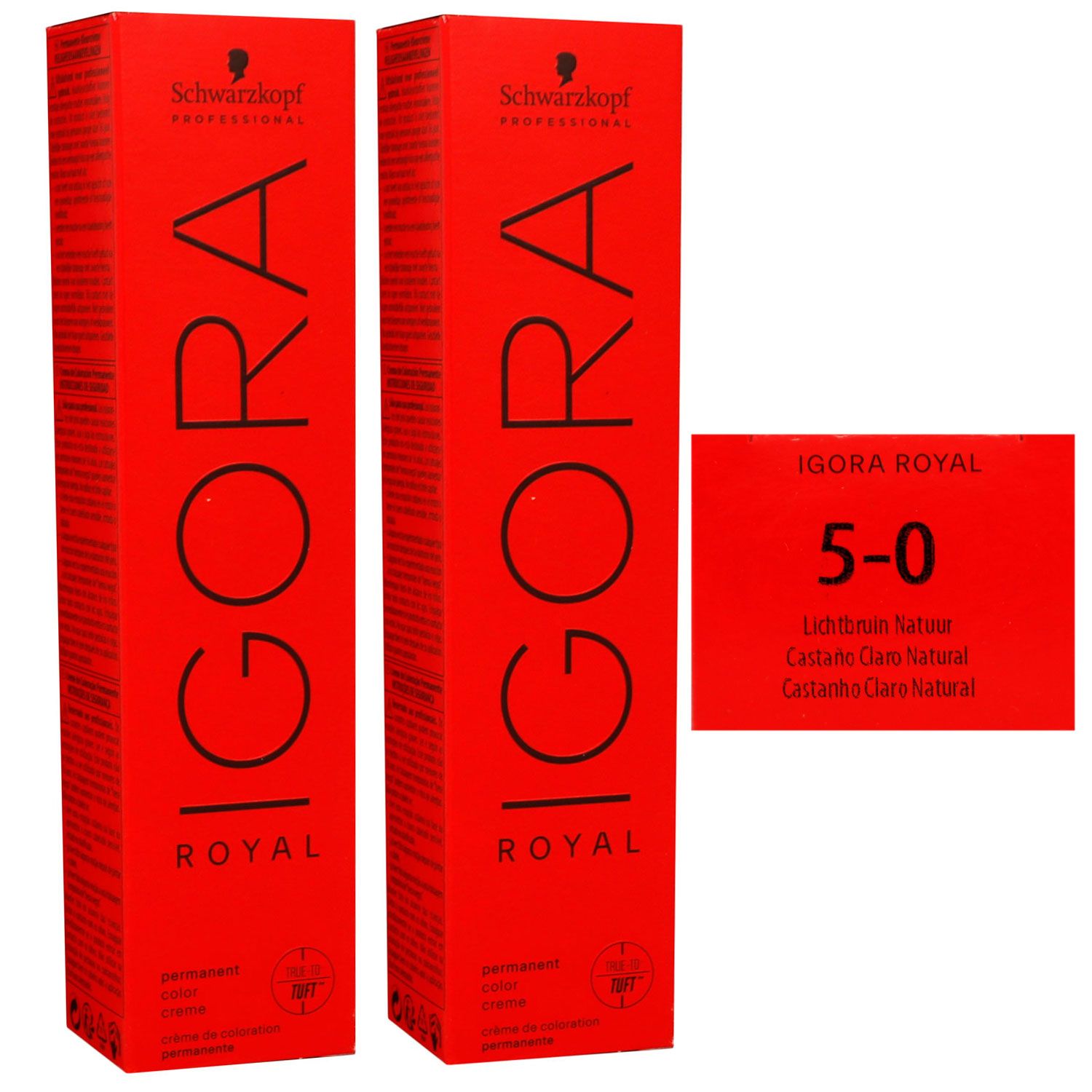 Schwarzkopf Igora Royal 2 x 60 ml 5-0 hellbraun Haarfarbe Cremefarbe Set