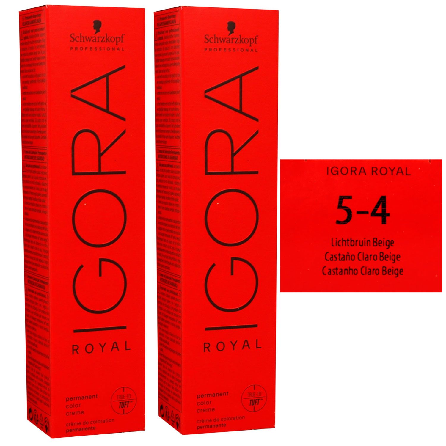 Schwarzkopf Igora Royal 2 x 60 ml 5-4 hellbraun beige Haarfarbe Cremefarbe Set