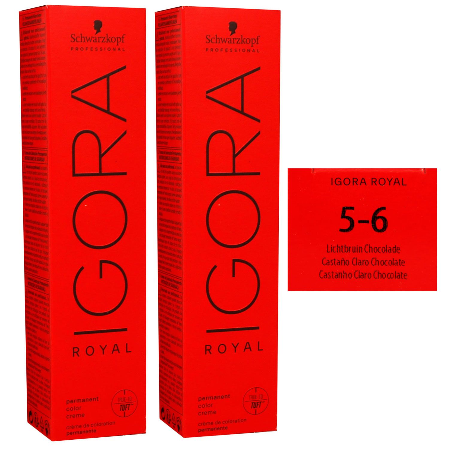 Schwarzkopf Igora Royal 2 x 60 ml 5-6 hellbraun schoko Haarfarbe Cremefarbe Set