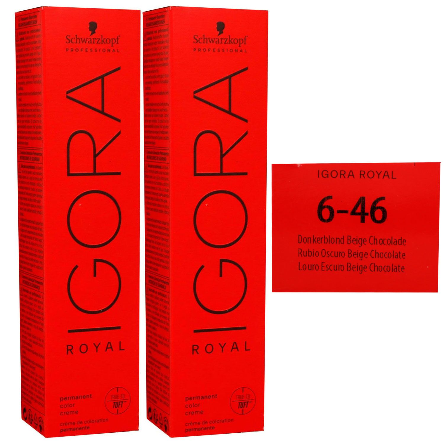 Schwarzkopf Igora Royal 2 x 60 ml 6-46 dunkelblond beige schoko Haarfarbe Cremefarbe Set
