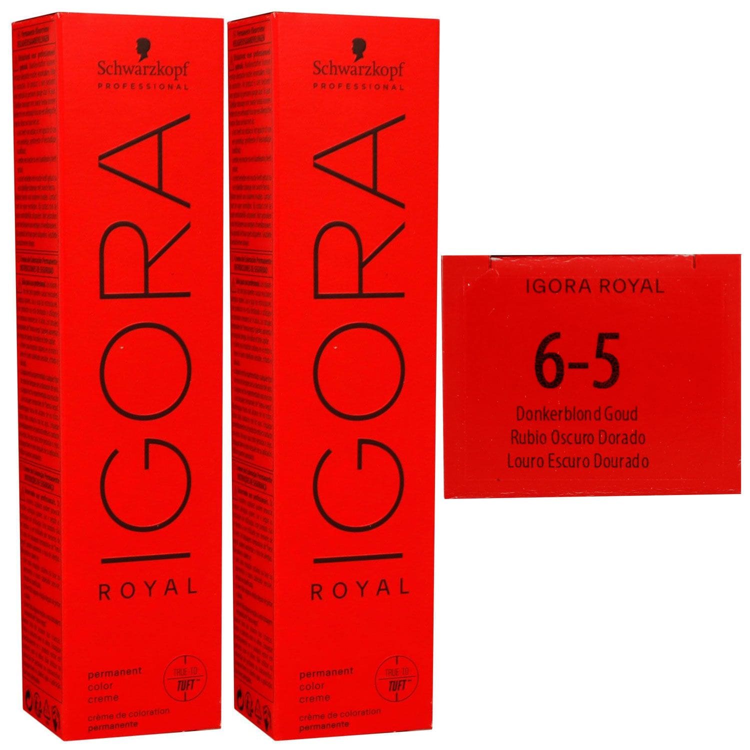 Schwarzkopf Igora Royal 2 x 60 ml 6-5 dunkelblond gold Haarfarbe Cremefarbe Set