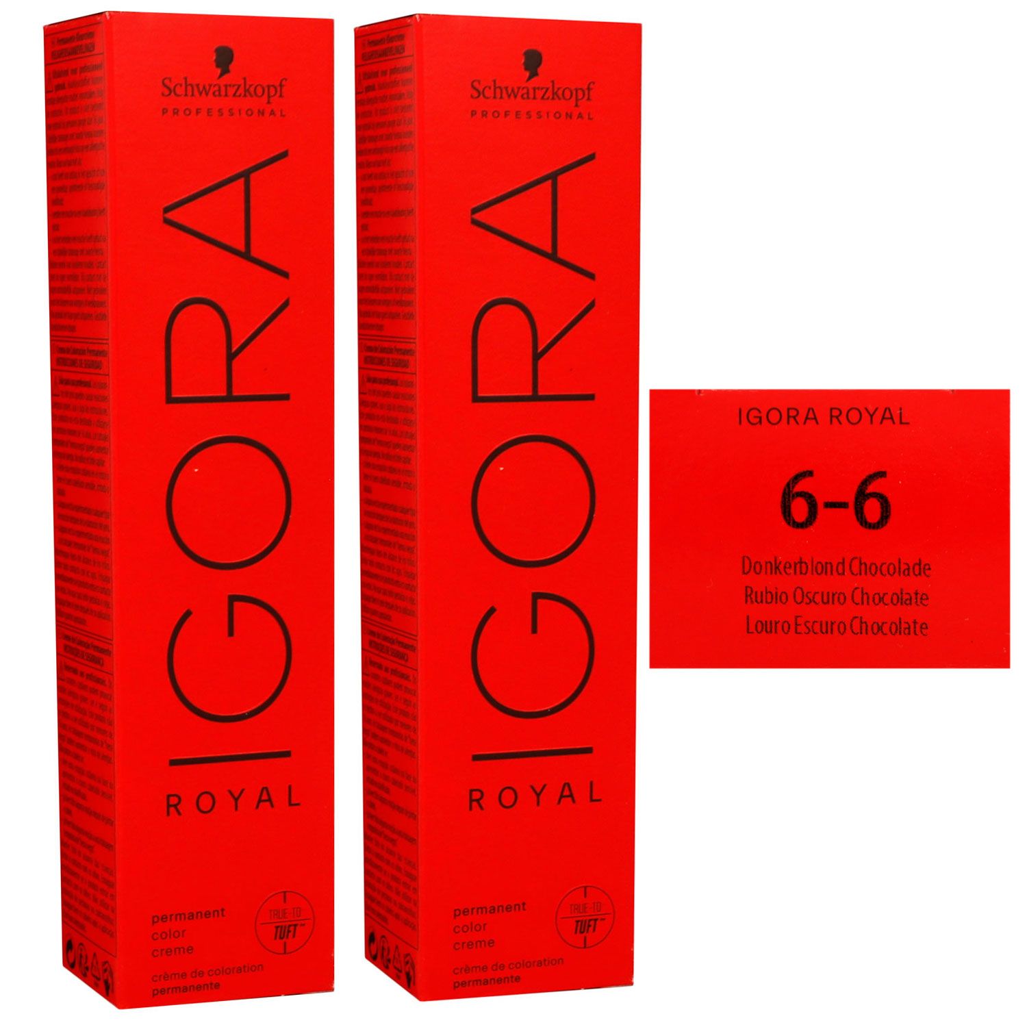 Schwarzkopf Igora Royal 2 x 60 ml 6-6 dunkelblond schoko Haarfarbe Cremefarbe Set