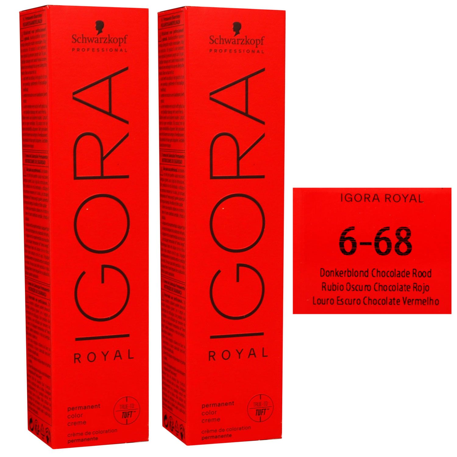 Schwarzkopf Igora Royal 2 x 60 ml 6-68 dunkelblond schoko rot Haarfarbe Cremefarbe Set