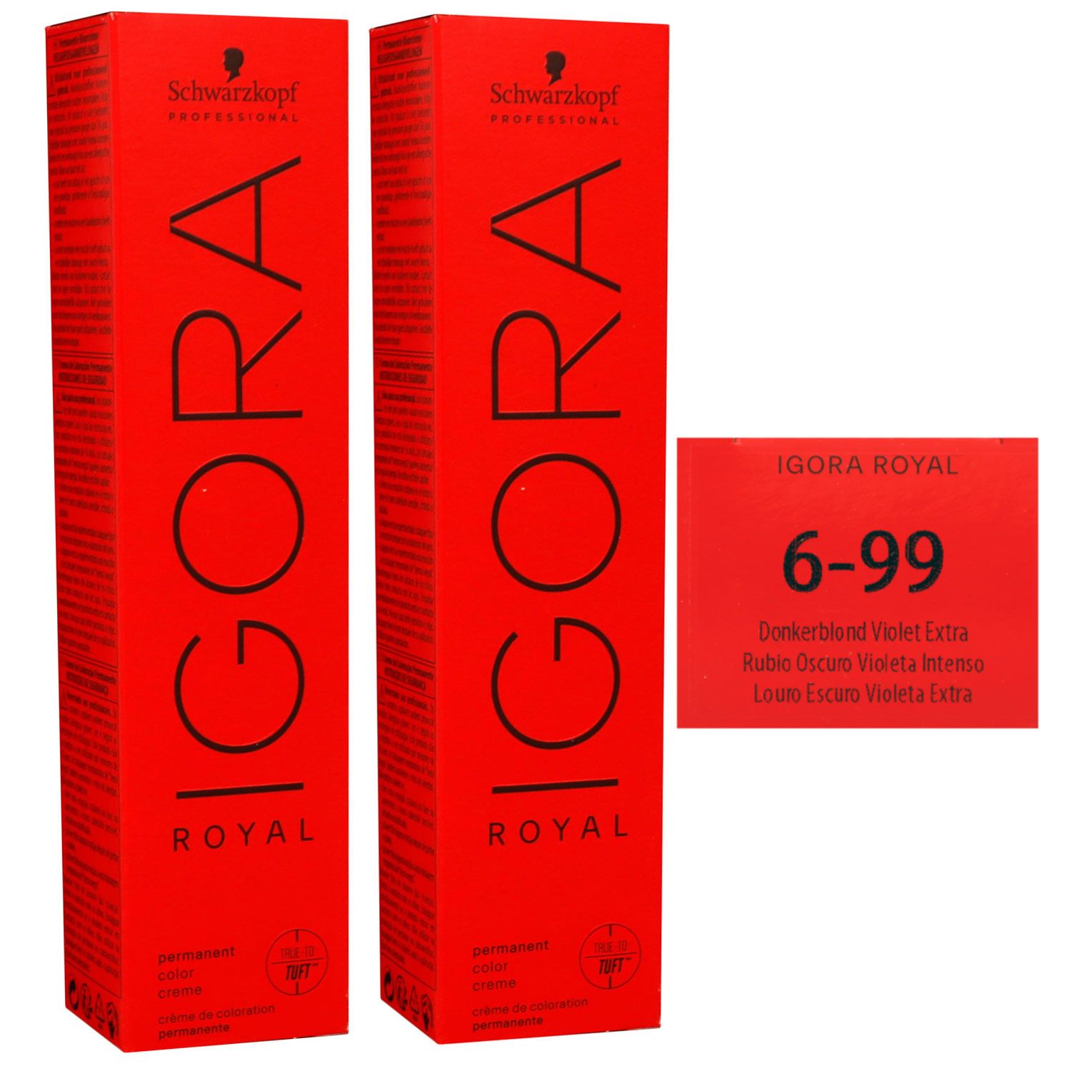 Schwarzkopf Igora Royal 2 x 60 ml 6-99 dunkelblond violett extra Haarfarbe Cremefarbe Set