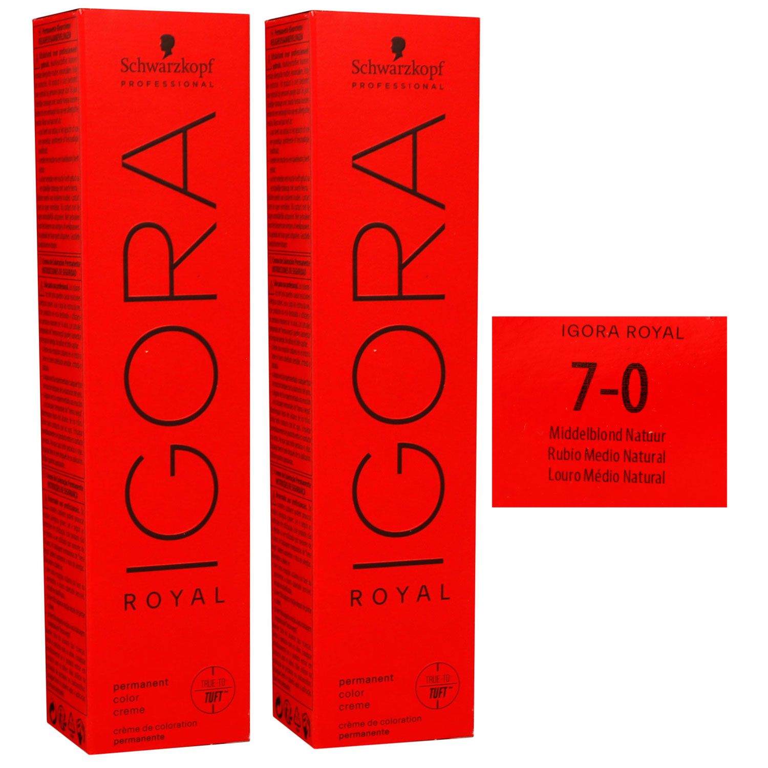 Schwarzkopf Igora Royal 2 x 60 ml 7-0 mittelblond Haarfarbe Cremefarbe Set