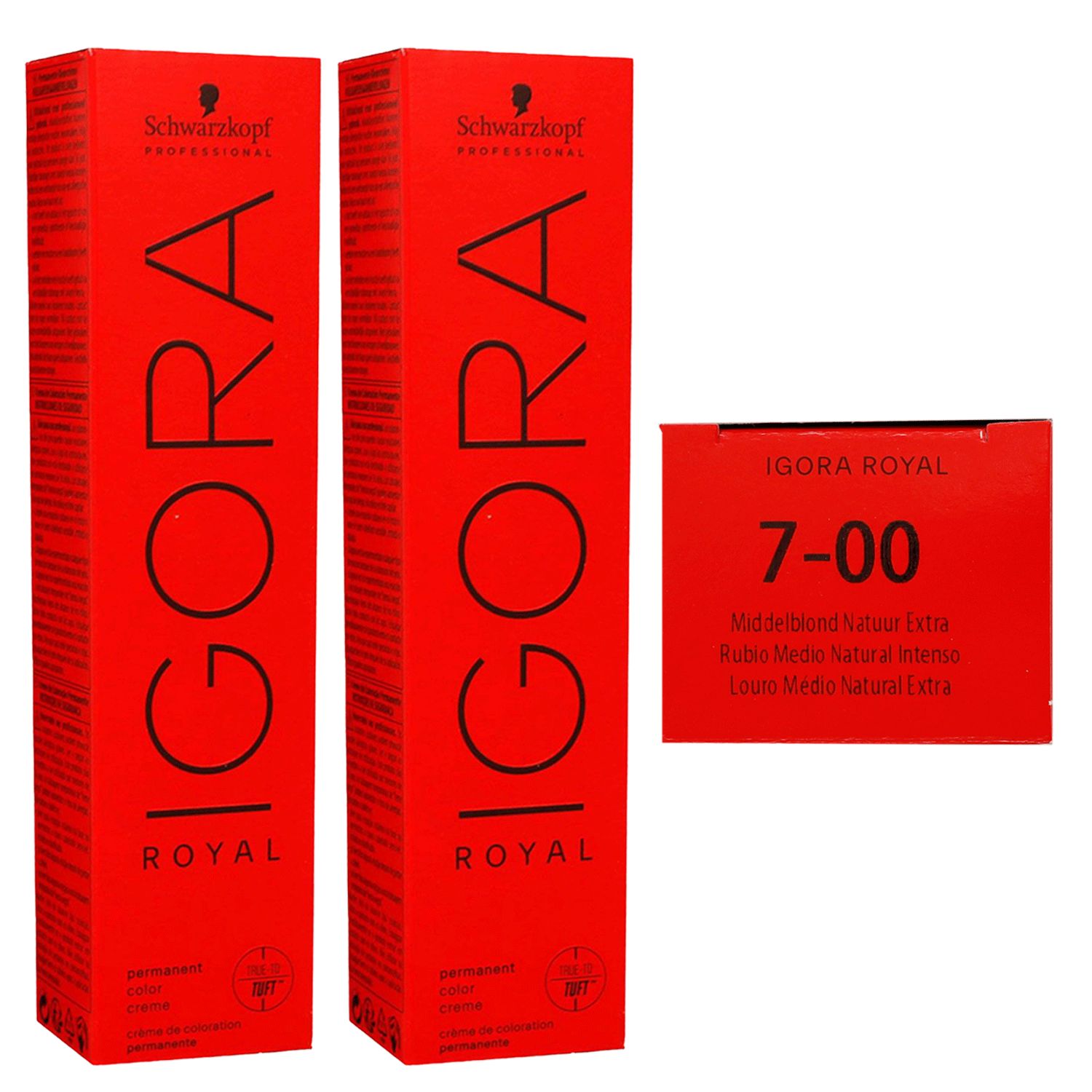 Schwarzkopf Igora Royal 2 x 60 ml 7-00 Mittelblond Natur Extra Haarfarbe Cremefarbe Set
