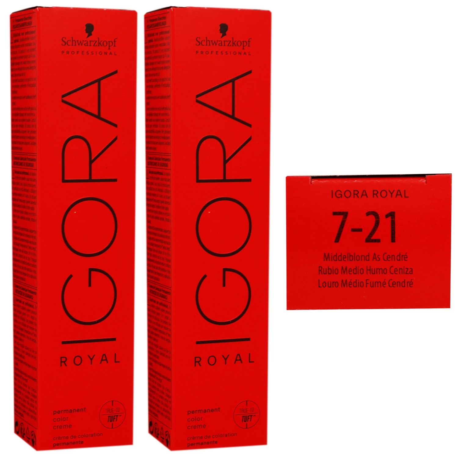 Schwarzkopf Igora Royal 2 x 60 ml 7-21 mittelblond asch cendre Haarfarbe Cremefarbe Set