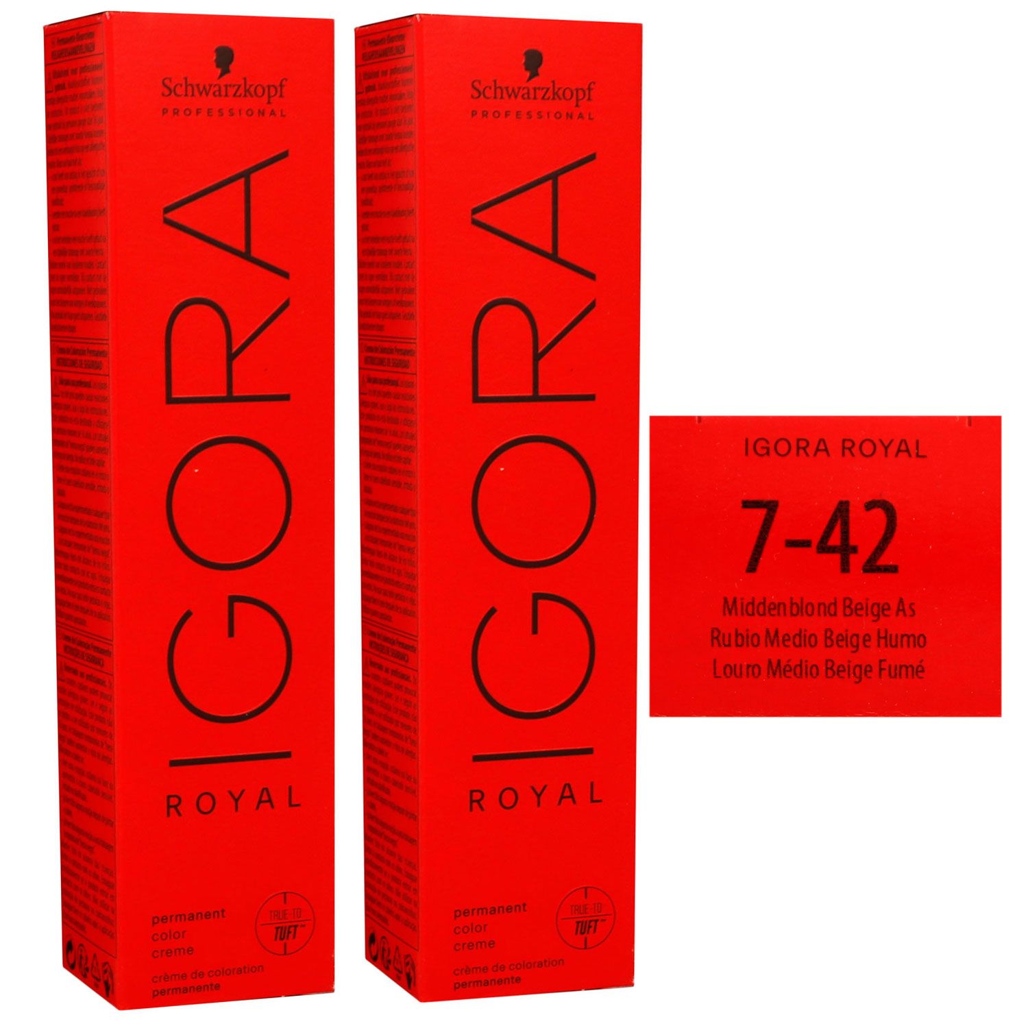 Schwarzkopf Igora Royal 2 x 60 ml 7-42 mittelblond asch beige Haarfarbe Cremefarbe Set