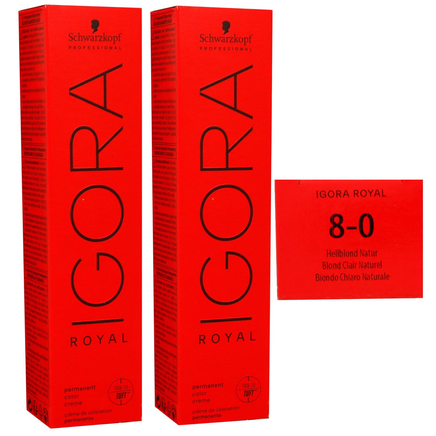 Schwarzkopf Igora Royal 2 x 60 ml 8-0 hellblond Haarfarbe Cremefarbe Set