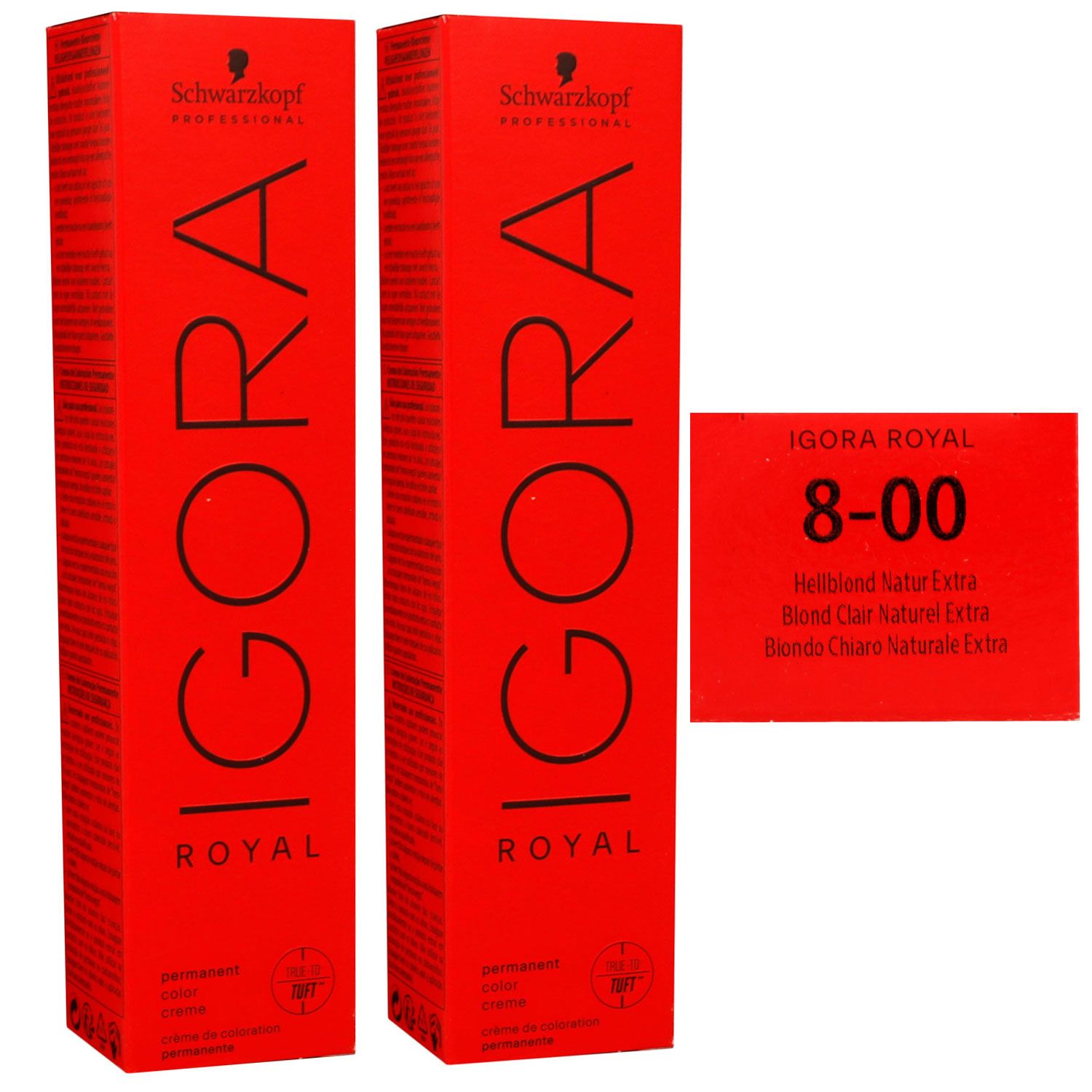 Schwarzkopf Igora Royal 2 x 60 ml 8-00 hellblond natur extra Haarfarbe Cremefarbe Set