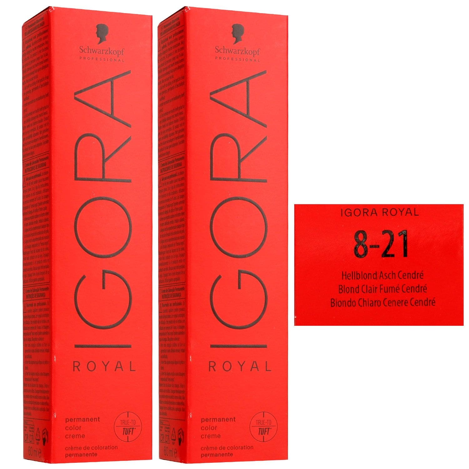 Schwarzkopf Igora Royal 2 x 60 ml 8-21 Asch Cendre Extra Haarfarbe Set
