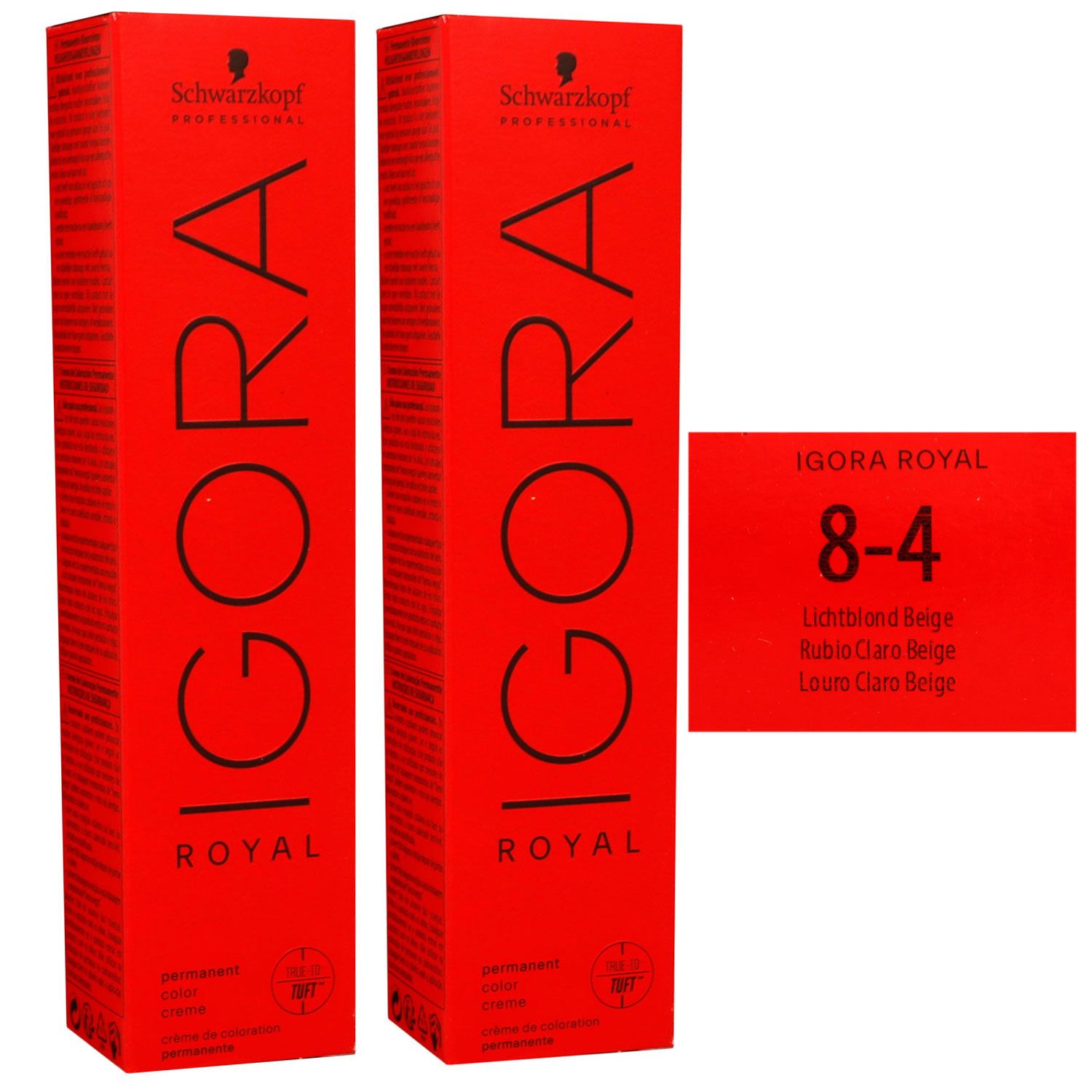 Schwarzkopf Igora Royal 2 x 60 ml 8-4 hellblond beige Haarfarbe Cremefarbe Set