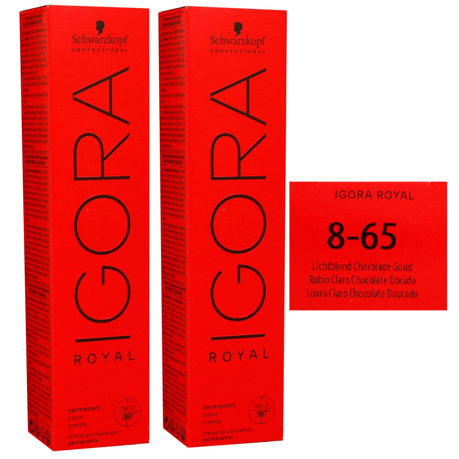 Schwarzkopf Igora Royal 2 x 60 ml 8-65 hellblond schoko gold Haarfarbe Cremefarbe Set