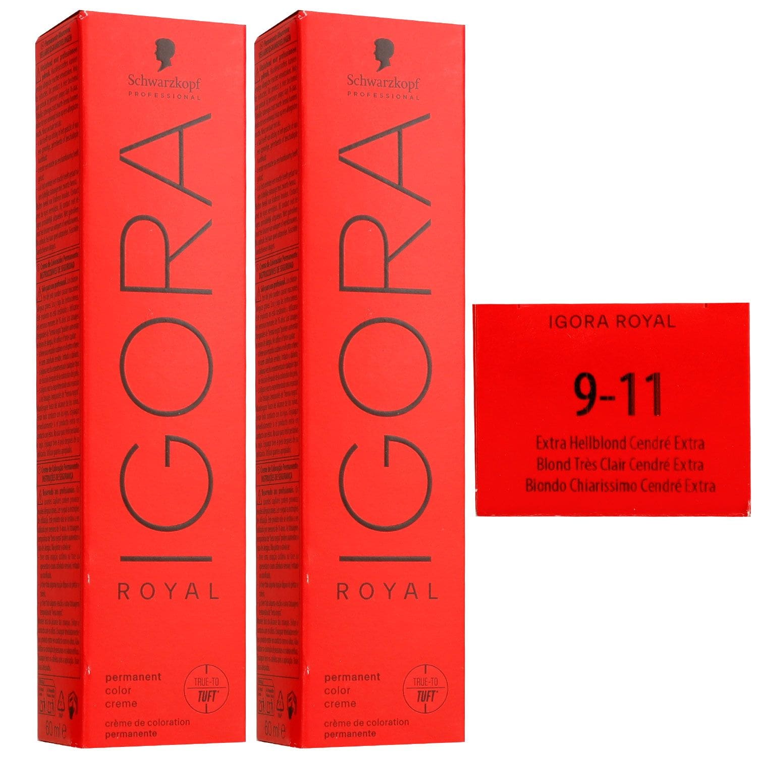 Schwarzkopf Igora Royal 2 x 60 ml 9-11 Extra Hellblond Cendre Extra Haarfarbe Set