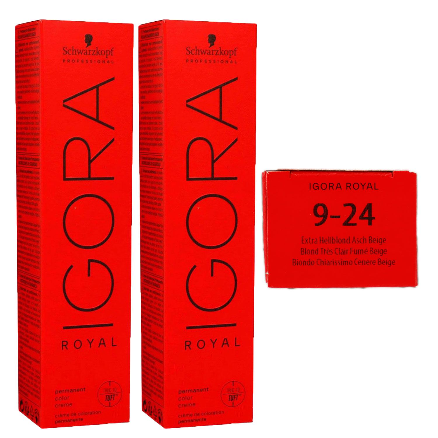 Schwarzkopf Igora Royal 2 x 60 ml 9-24 hellblond asch beige Haarfarbe Cremefarbe Set