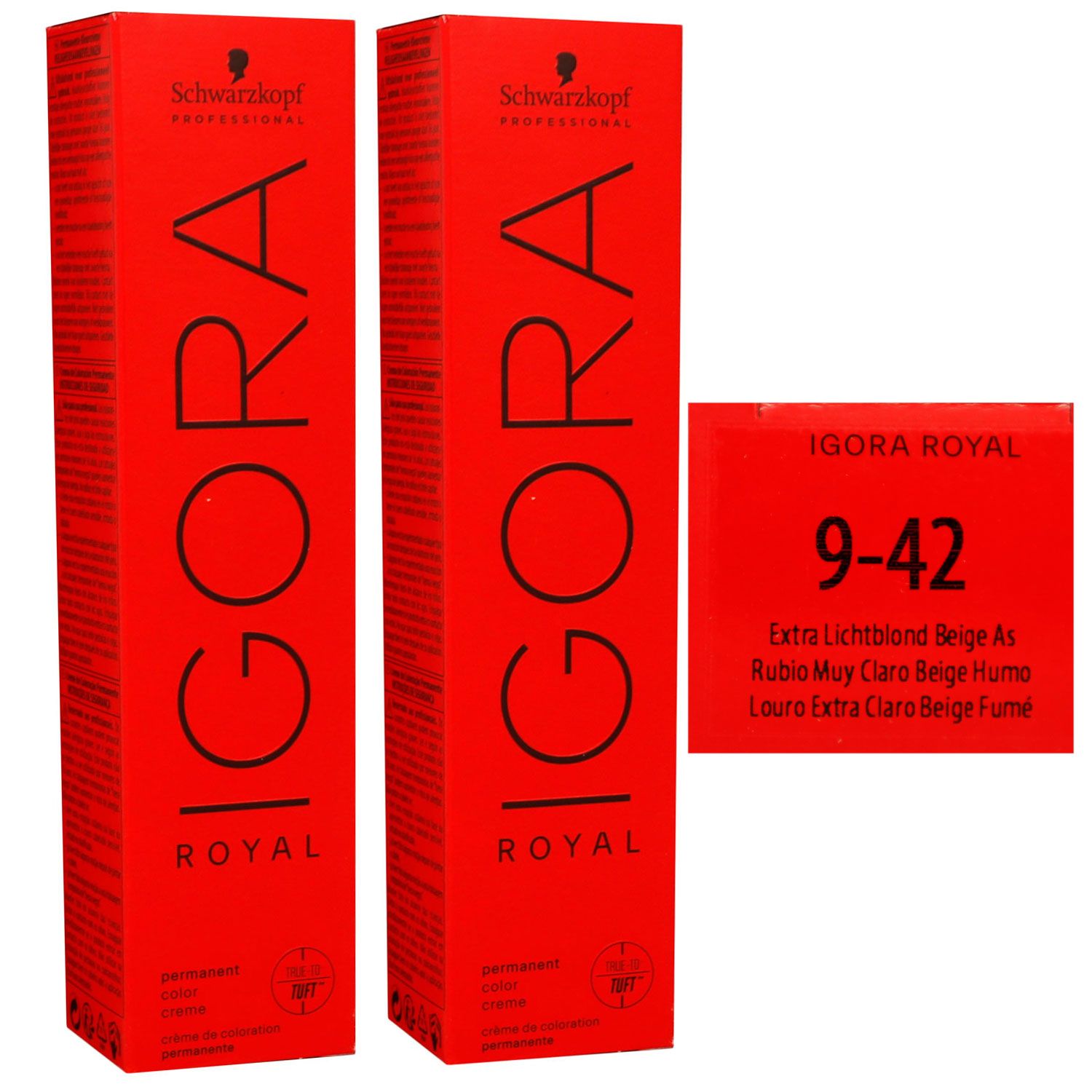 Schwarzkopf Igora Royal 2 x 60 ml 9-42 extra hellblond beige asch Haarfarbe Cremefarbe Set